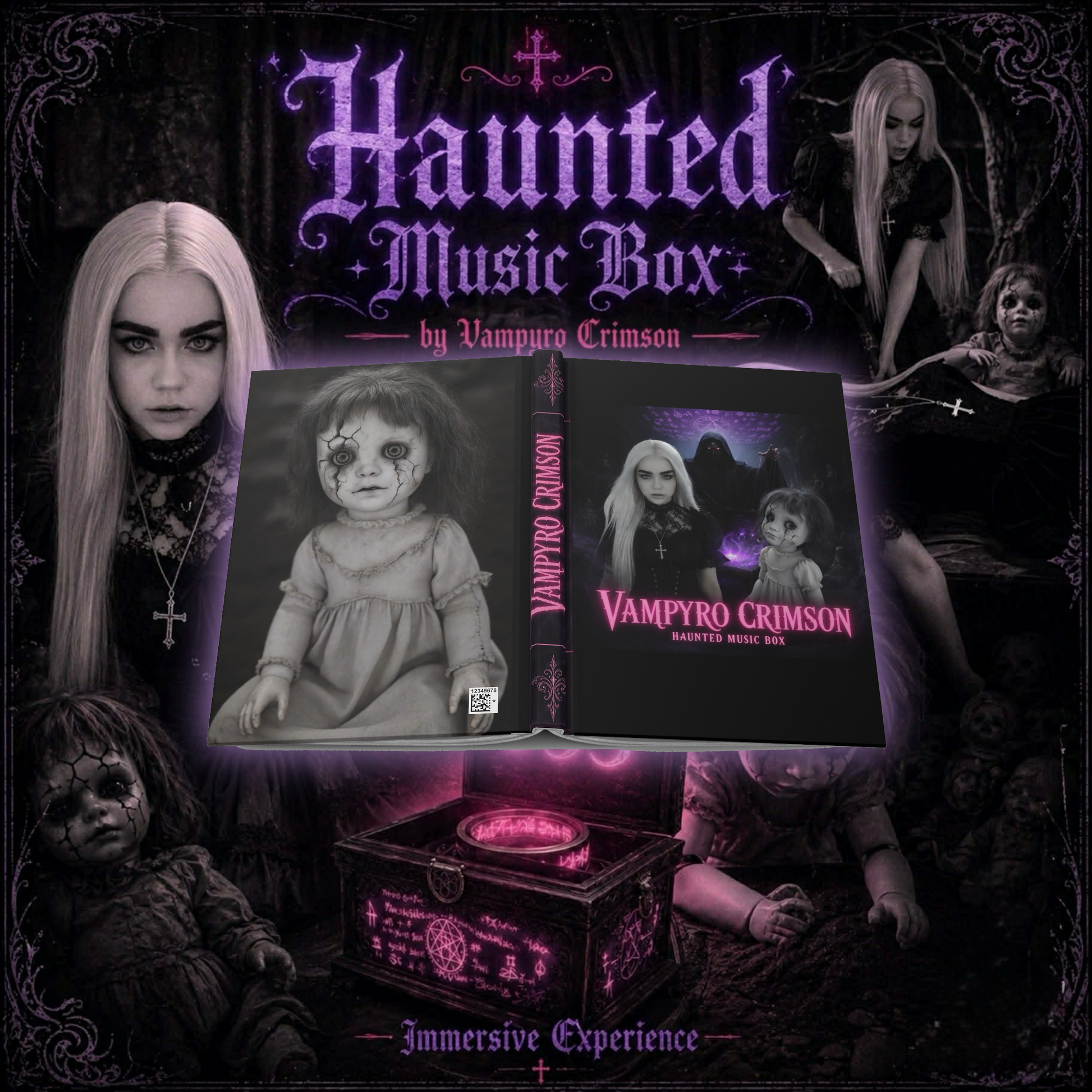 Vampyro Crimson Hardcover Haunted Music Box Notebook