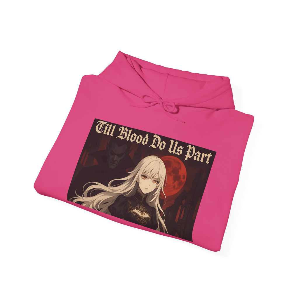 Vampyro Crimson Till Blood Do Us Part Gothic Romance Hooded Sweatshirt, Cozy Pullover, Perfect for Fall, Halloween, Alternative Fashion, Unique Gift for Fans, Graphic Sweatshirt