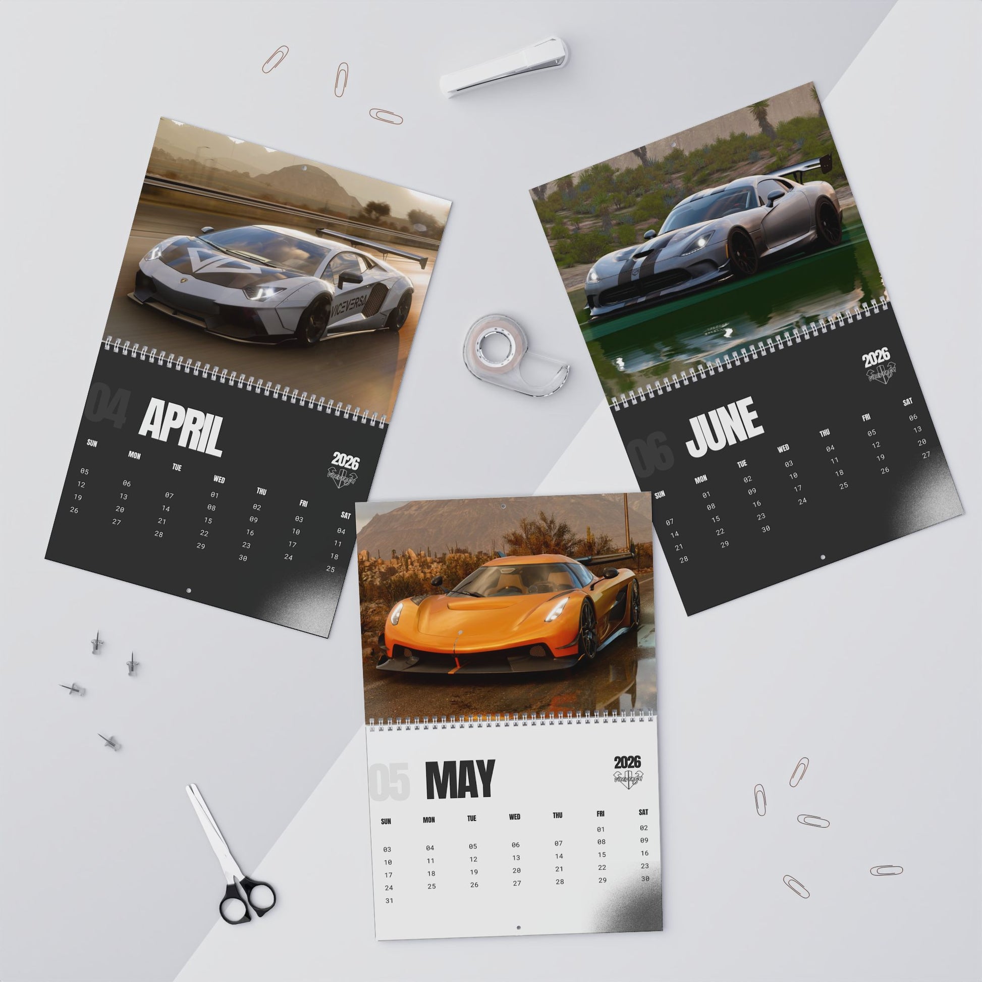 ViceVersa Garage Wall Calendar 2026 for Car Enthusiast