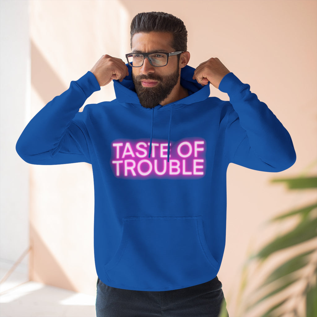 Taste of Trouble Hoodie - Trendy Three-Panel Fleece Pullover, Stylish Gift for Fashion Lovers, Cozy Casual Wear