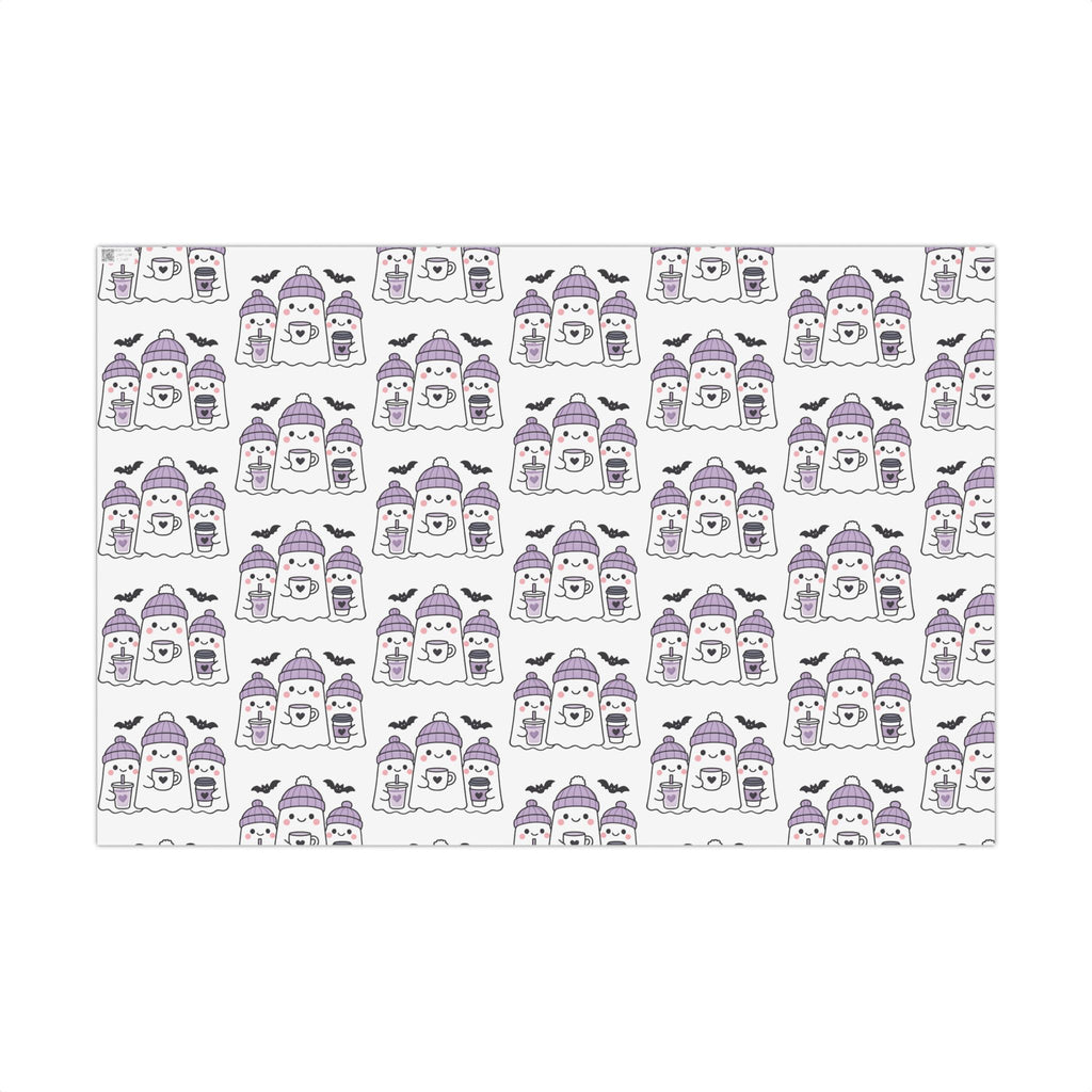 Vampyro Crimson Ghost Hot Cocoa Gift Wrap — Cute Holiday Wrapping Paper