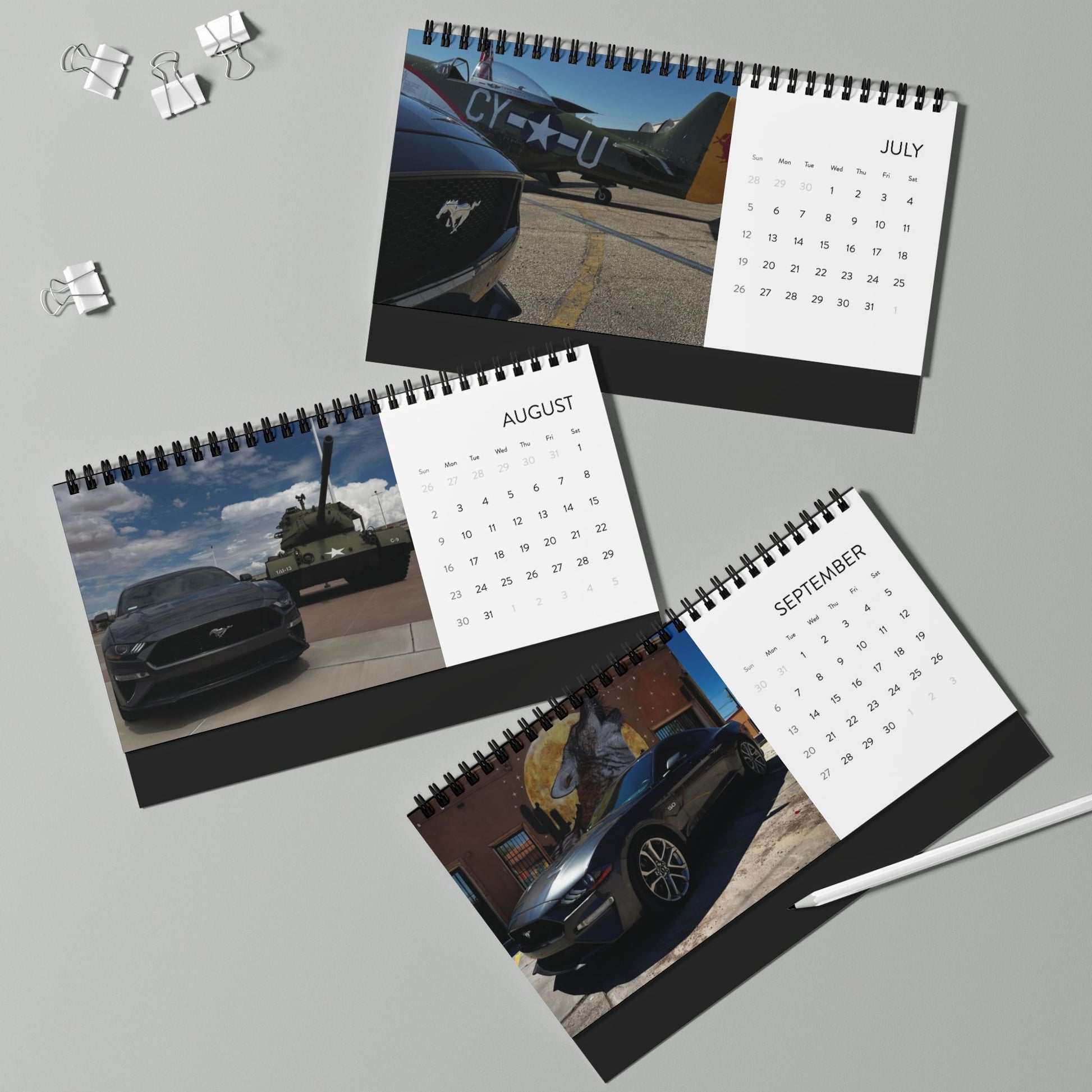 2026 Storm Car Desktop Calendar – Grid Monthly Planner