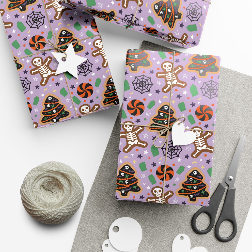 Vampyro Crimson Halloween Gingerbread Gift Wrap Paper — Spooky Cookie Pattern Wrapping Paper