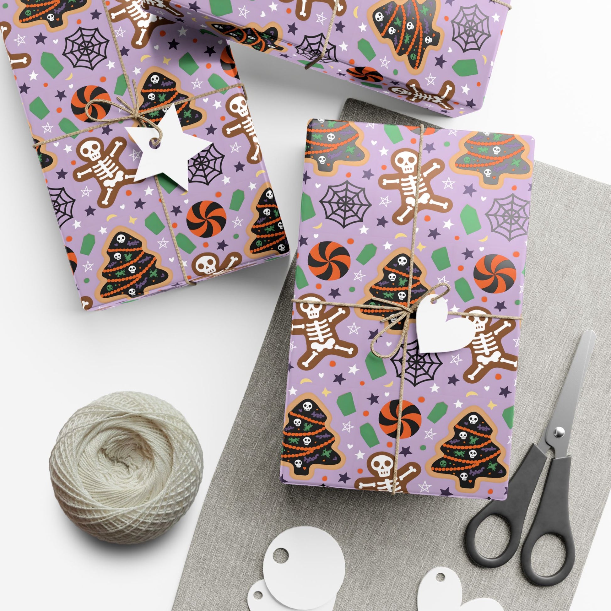 Vampyro Crimson Halloween Gingerbread Gift Wrap Paper — Spooky Cookie Pattern Wrapping Paper