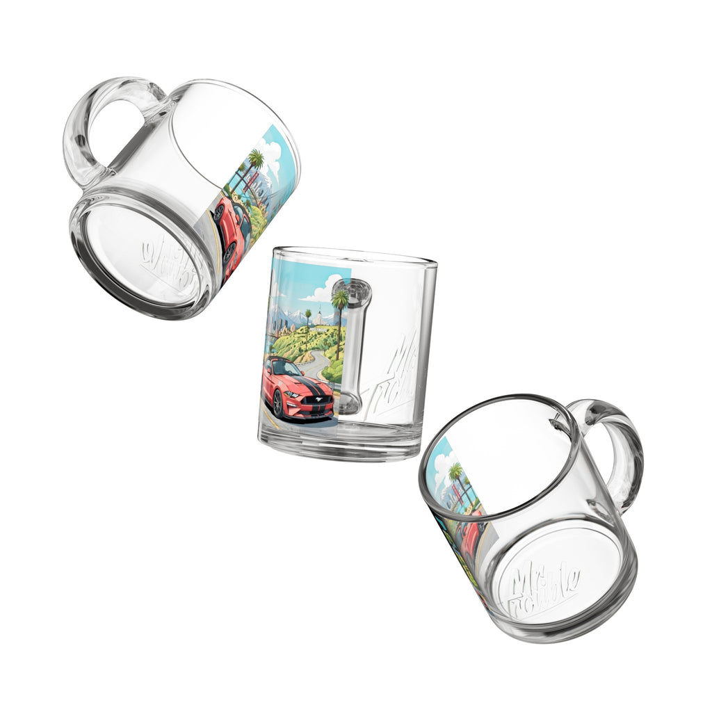 Mr. Trouble Glass Mug — Scenic Drive Illustration, 10oz