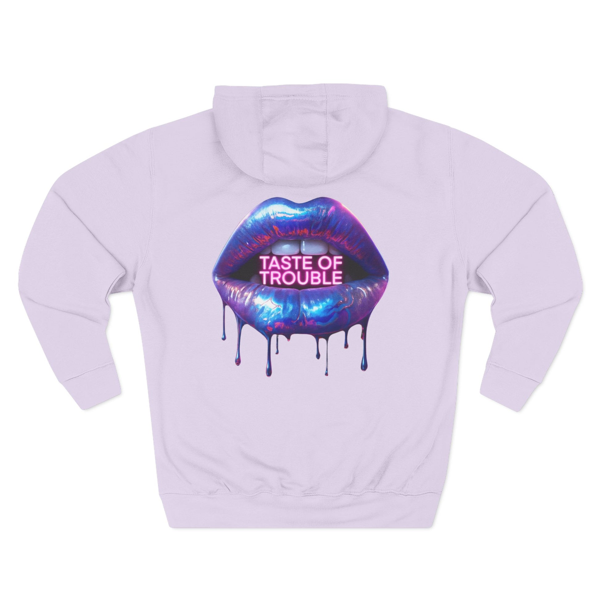 Taste of Trouble Hoodie - Trendy Three-Panel Fleece Pullover, Stylish Gift for Fashion Lovers, Cozy Casual Wear