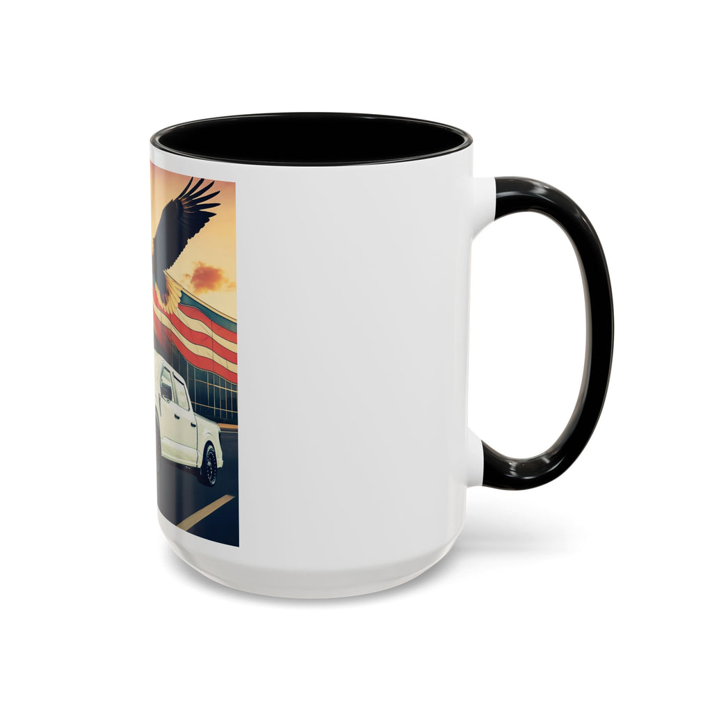 Patriotic Eagle & Jay’s Truck Accent Coffee Mug — American Flag Pride (11/15oz)