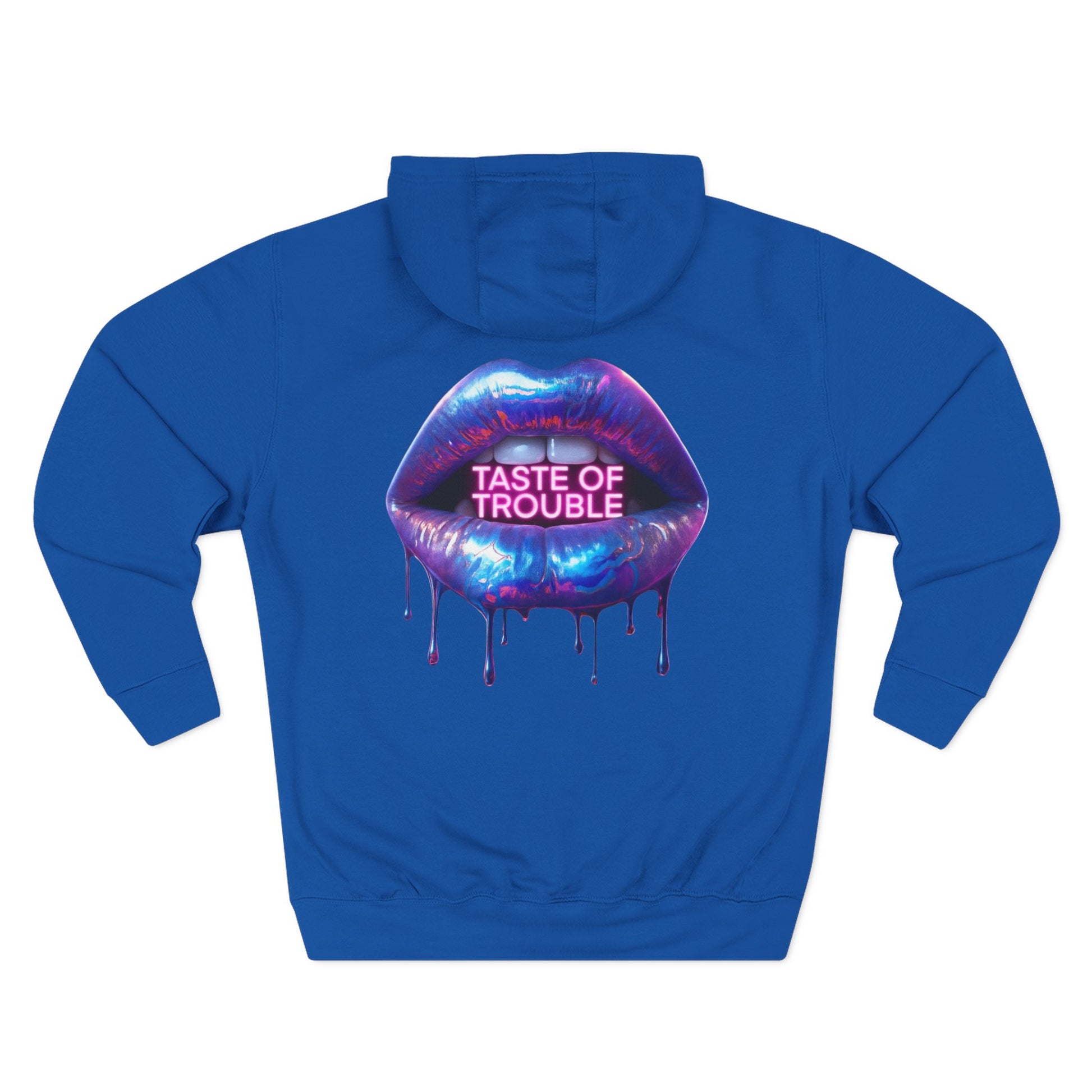 Taste of Trouble Hoodie - Trendy Three-Panel Fleece Pullover, Stylish Gift for Fashion Lovers, Cozy Casual Wear