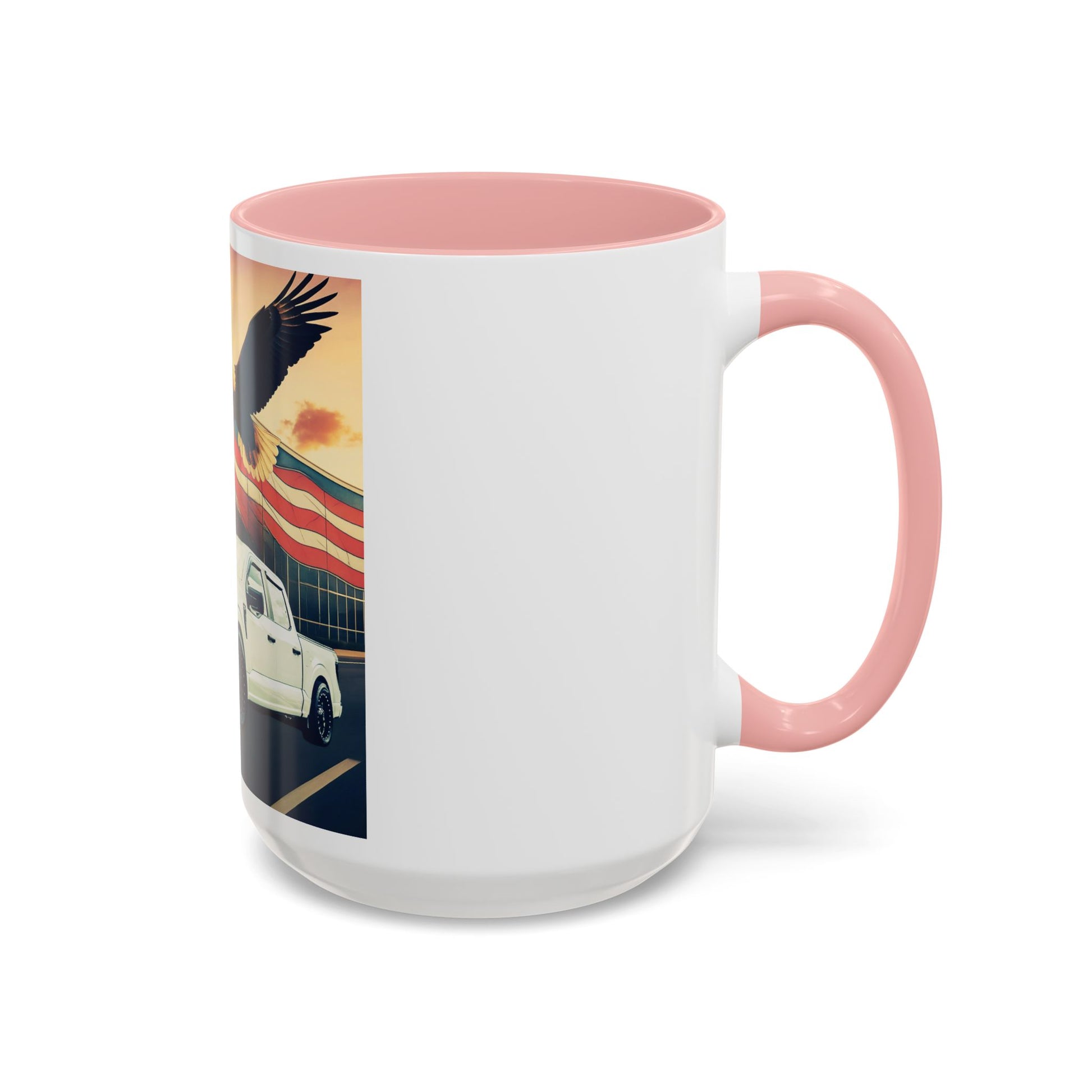 Patriotic Eagle & Jay’s Truck Accent Coffee Mug — American Flag Pride (11/15oz)