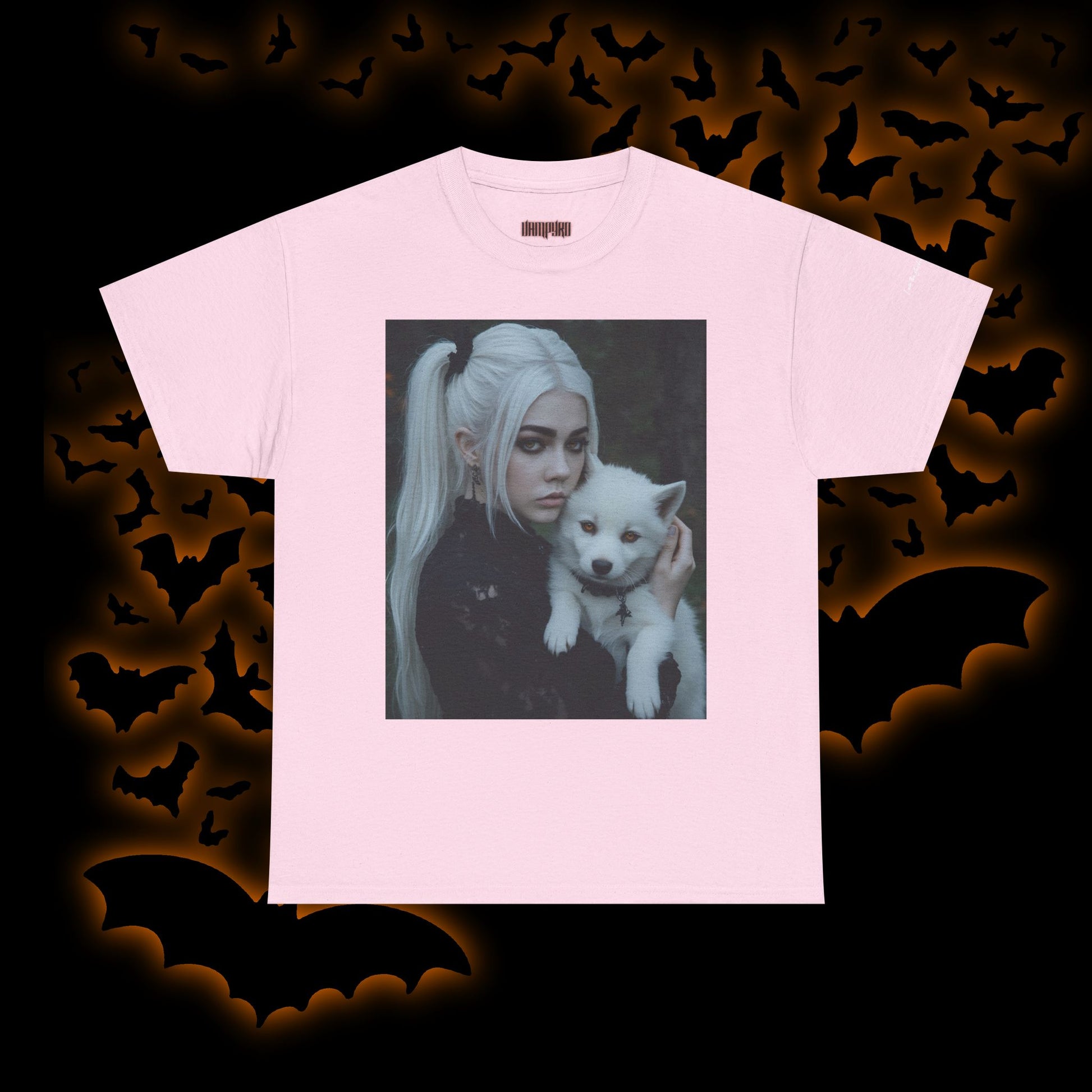 Limited Edition Autographed Vampyro Crimson Ethereal I am The Shadow the Light Fears Art Tee, Unisex Heavy Cotton Tee with Portrait Design, Ideal for Art Lovers, Casual Wear, Gifts for Occasions, Fashion Statement
