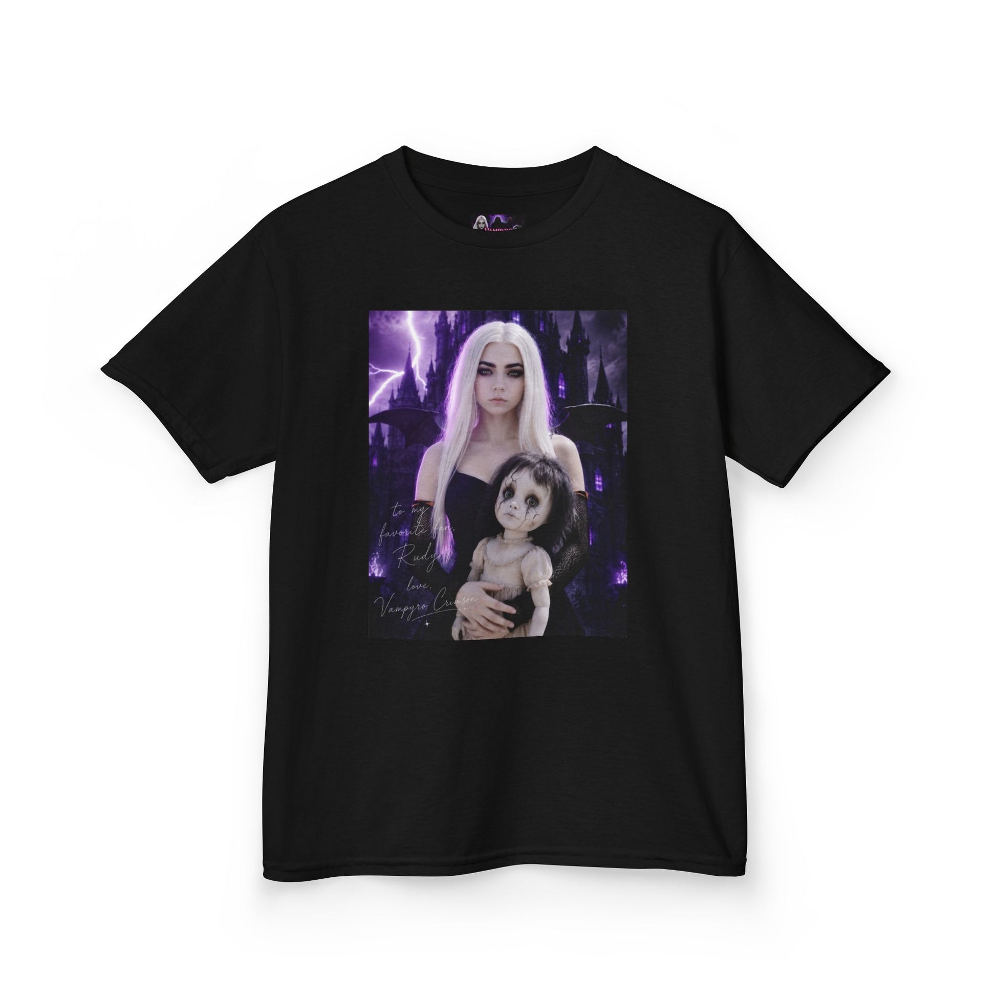 Vampyro Crimson “Haunted Music Box” Official Kids Tee – Gothic Doll Edition