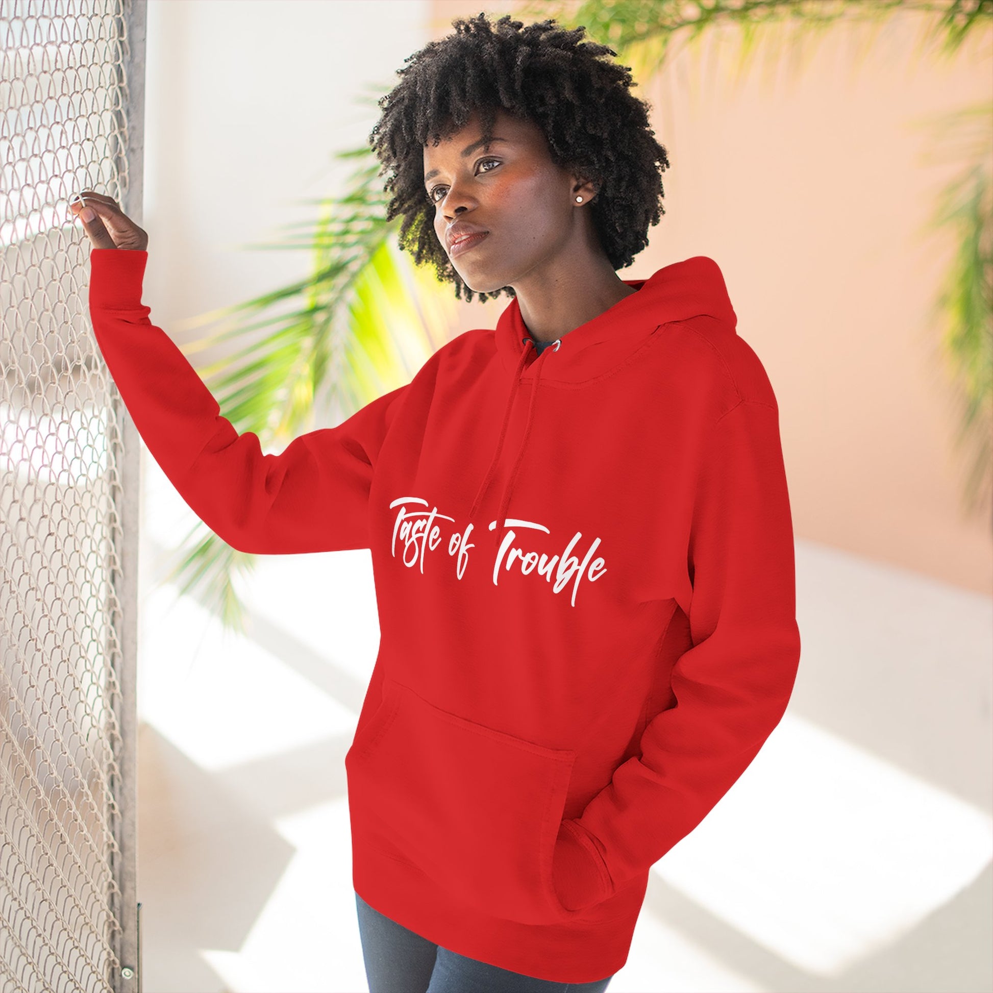 Taste of Trouble Fleece Pullover, Cozy Gift for Women, Casual Wear, Motivational Apparel, Holiday Gift