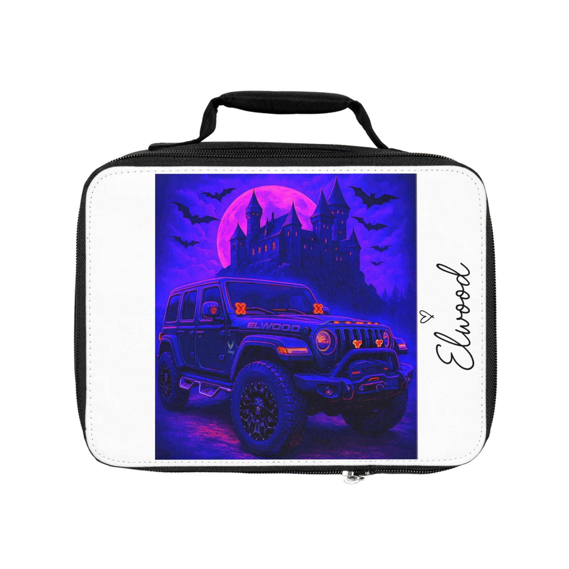 Elwood Jeep Lunch Bag | Halloween Lunch Box, Custom Cooler, Spooky Picnic Tote, Unique School Lunch Carrier
