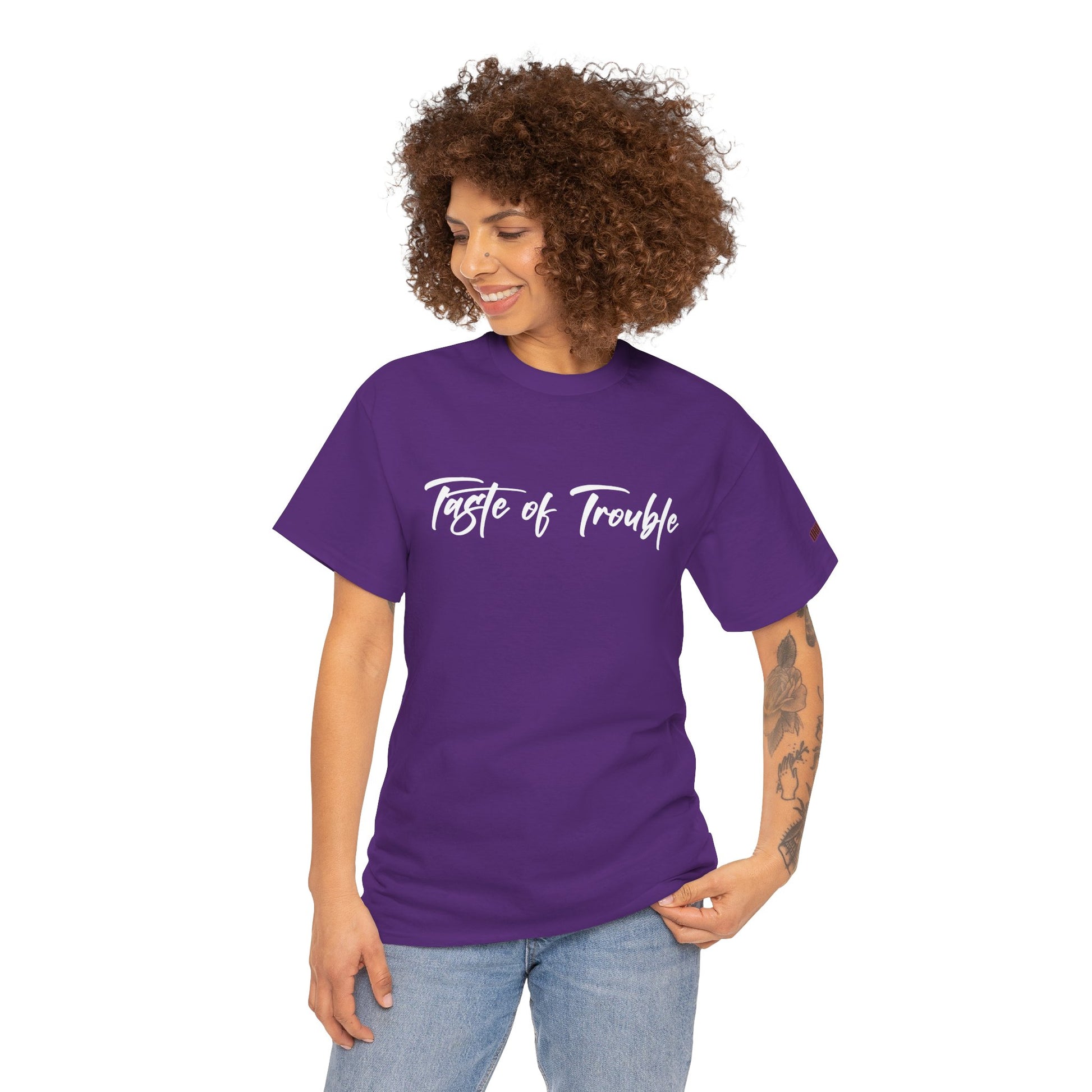 Taste of Trouble Vampyro Crimson Lyrics Unisex Heavy Cotton Tee - Casual Comfort, Everyday Wear, Gift for Friends, Stylish Casual Tee, Versatile Fashion