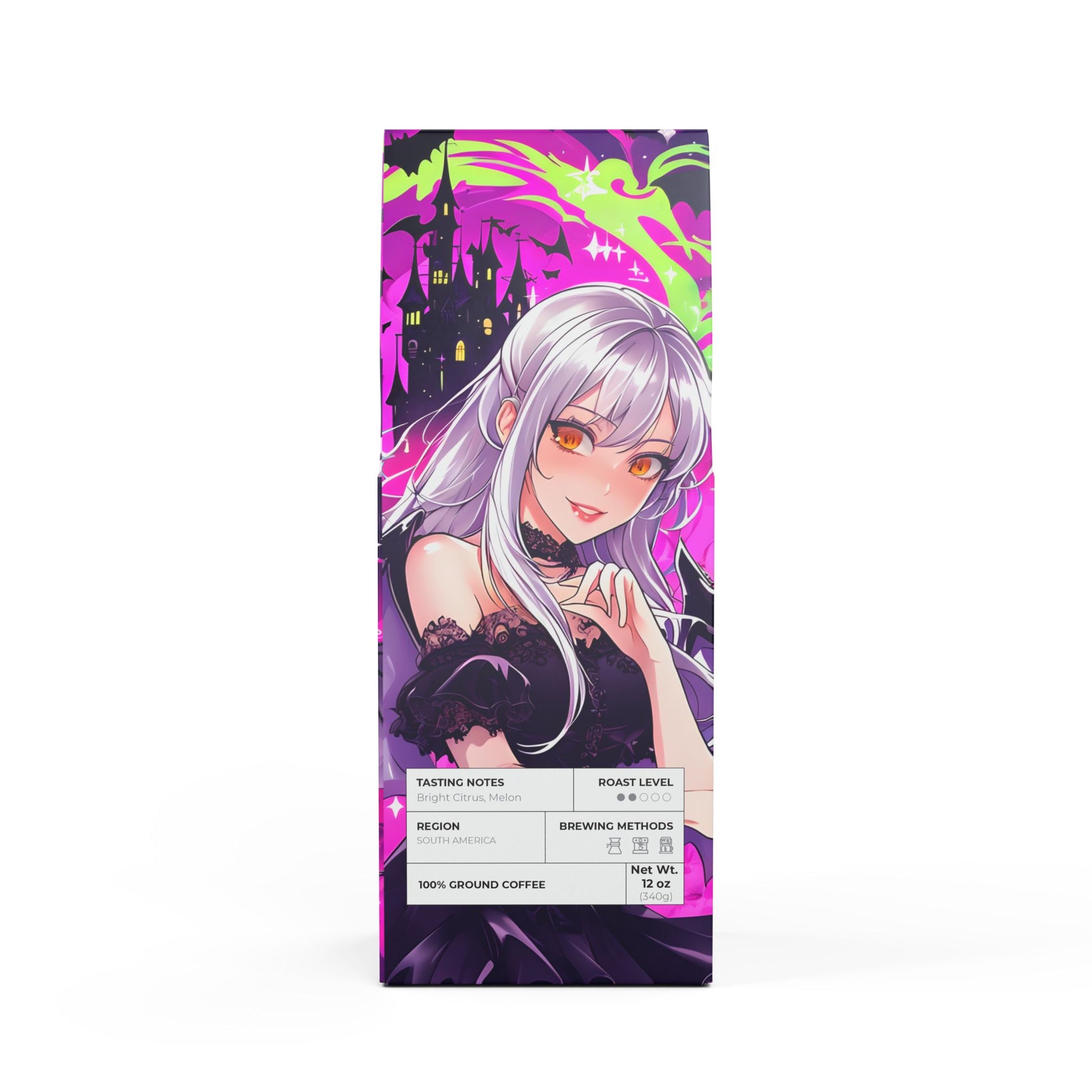 Vampyro Crimson Bat Outta Hell (Light-Medium Roast) Coffee Blend. Warning: May cause excessive productivity, demonic confidence, and the overwhelming urge to yell "LET'S RIDE" before opening an email.