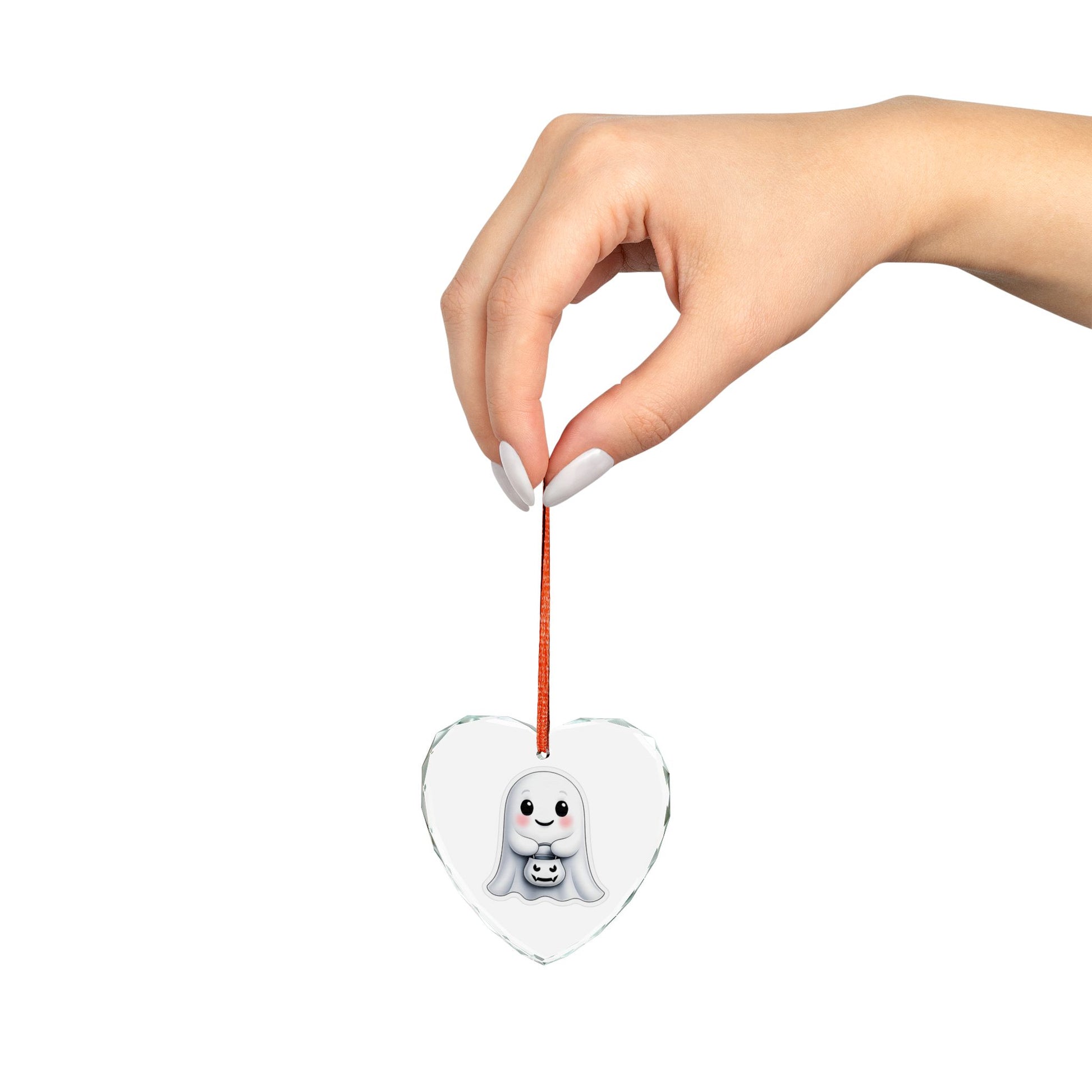 Vampyro Crimson Ghostly Friend Charming Halloween Ornament - Spooky Decor for Fall, Cute Halloween Gift, Glass Hanging Decoration, Unique Halloween Keepsake