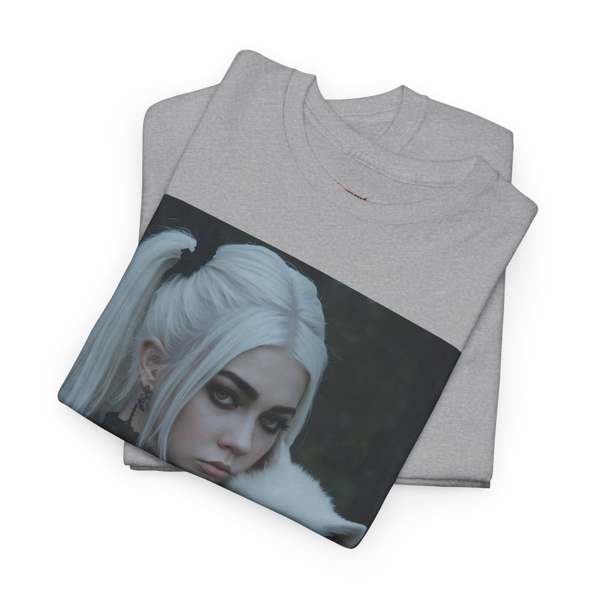 Limited Edition Autographed Vampyro Crimson Ethereal I am The Shadow the Light Fears Art Tee, Unisex Heavy Cotton Tee with Portrait Design, Ideal for Art Lovers, Casual Wear, Gifts for Occasions, Fashion Statement