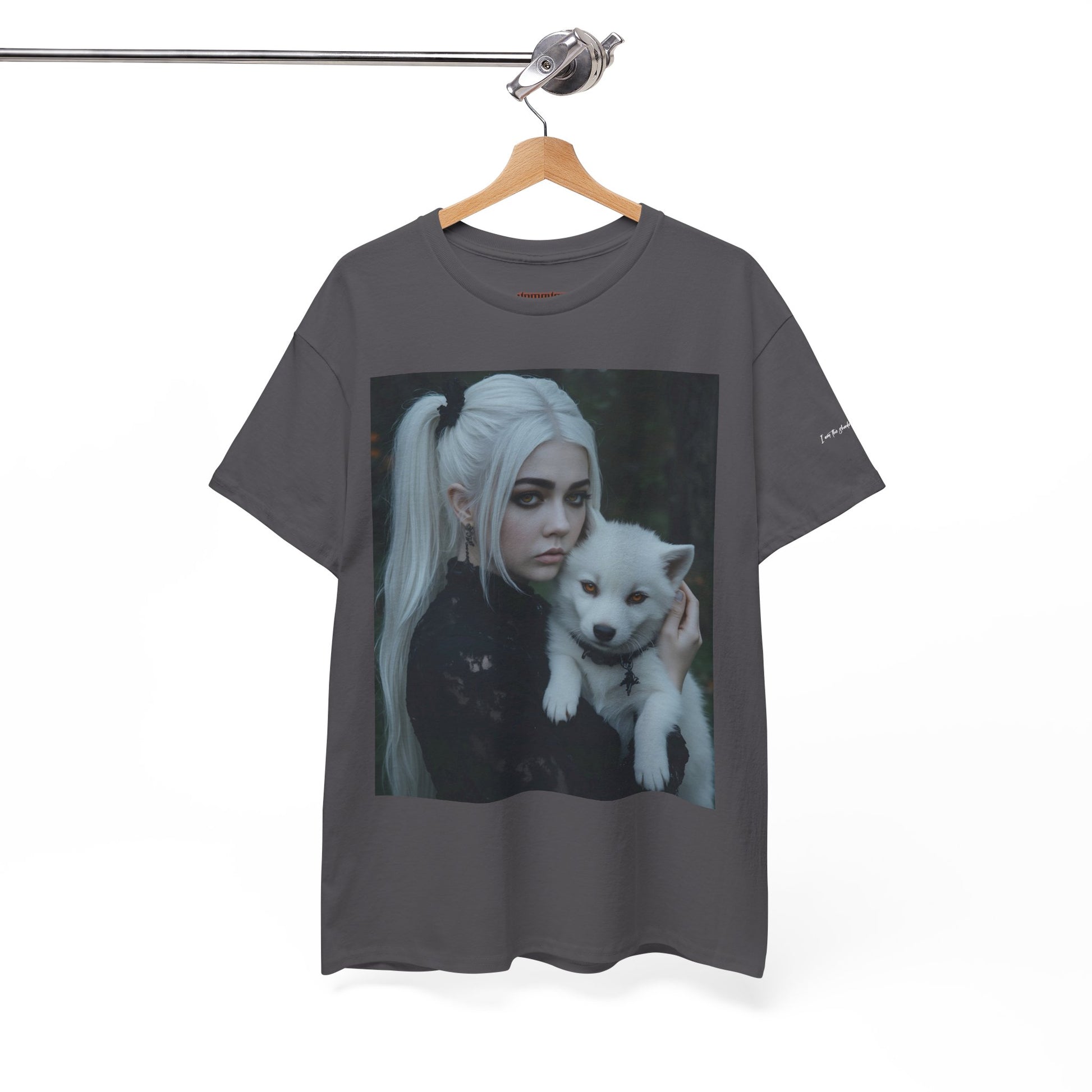 Limited Edition Autographed Vampyro Crimson Ethereal I am The Shadow the Light Fears Art Tee, Unisex Heavy Cotton Tee with Portrait Design, Ideal for Art Lovers, Casual Wear, Gifts for Occasions, Fashion Statement
