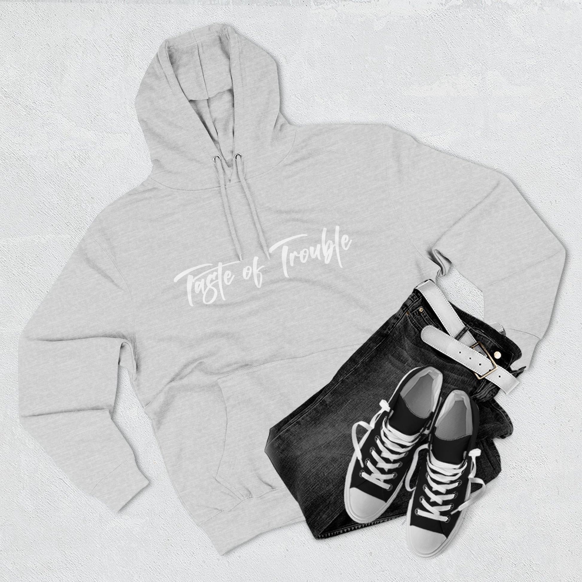 Taste of Trouble Fleece Pullover, Cozy Gift for Women, Casual Wear, Motivational Apparel, Holiday Gift