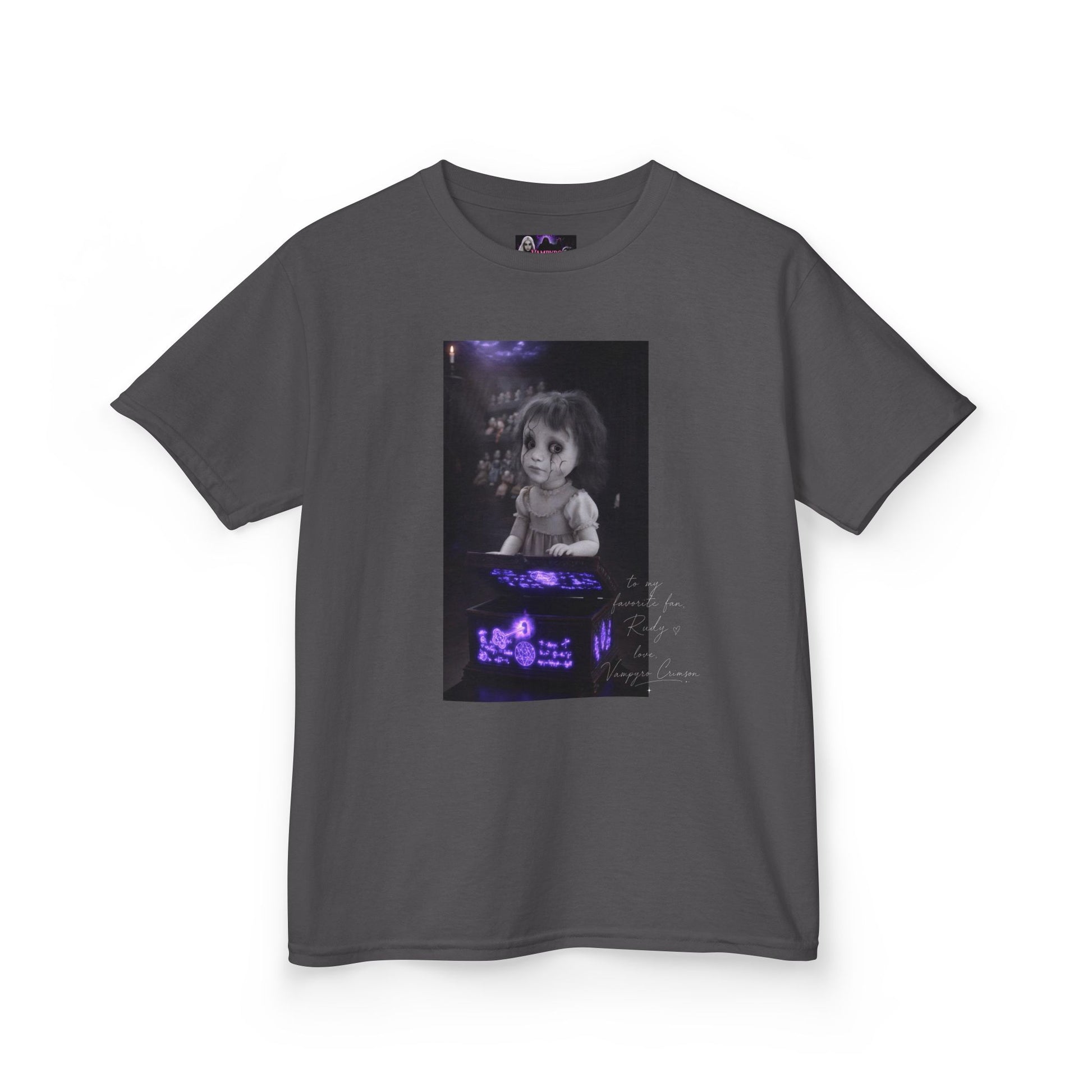 Vampyro Crimson – Haunted Music Box Kids Gothic Horror T-Shirt