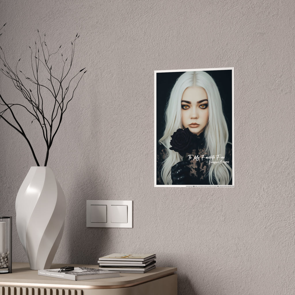Vampyro Crimson Digitally Signed Autograph Gothic Wall Art Poster, Edgy Home Decor, Unique Gift for Her, Dark Aesthetic Art Print, Modern Gothic Decor