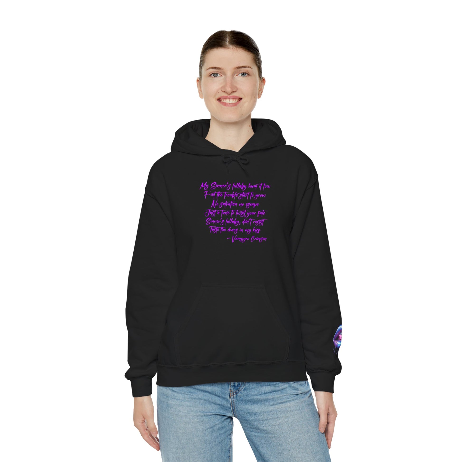 Taste of Trouble Inspirational Hoodie for Creative Souls, Motivational Sweatshirt, Unisex Heavy Blend, Modern Casual Wear, Gift for Artists, Trendy [...]