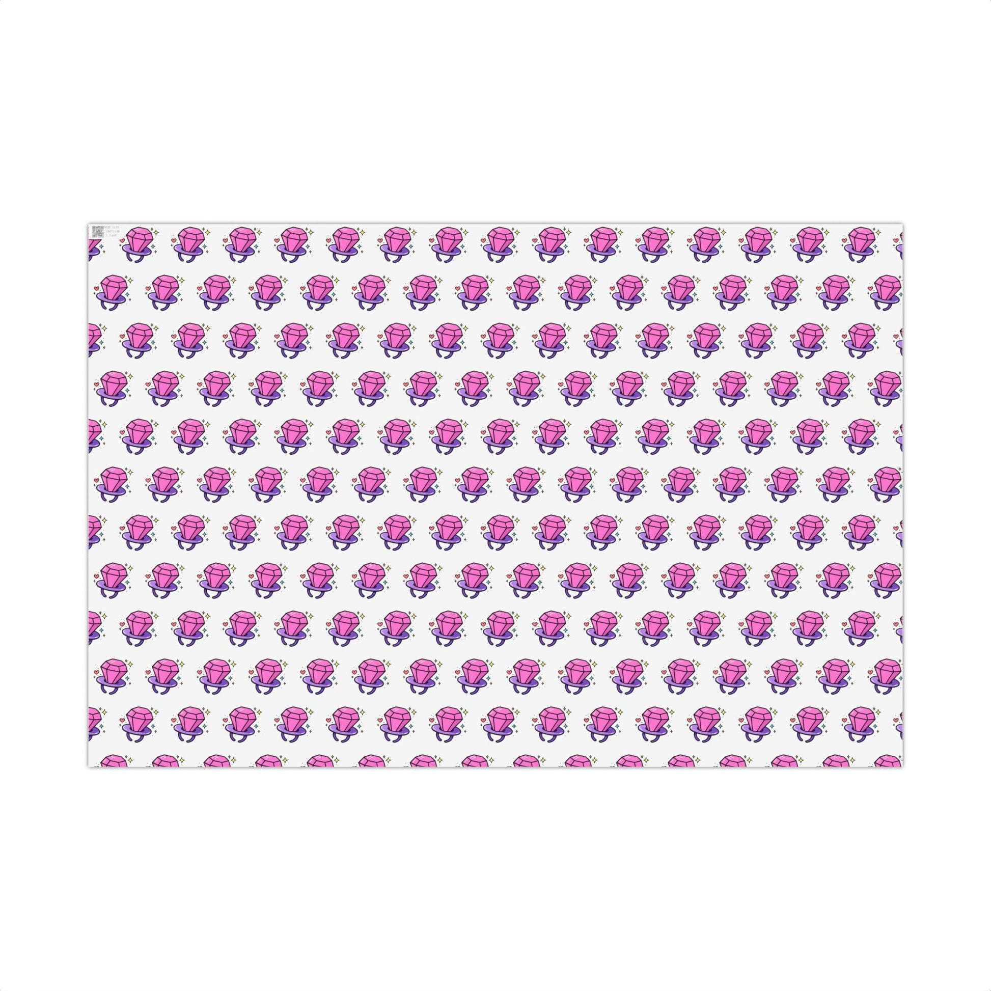 Vampyro Crimson Inspired Gem Ring Pattern Gift Wrap Paper — Pink Diamond Present Wrapping Paper