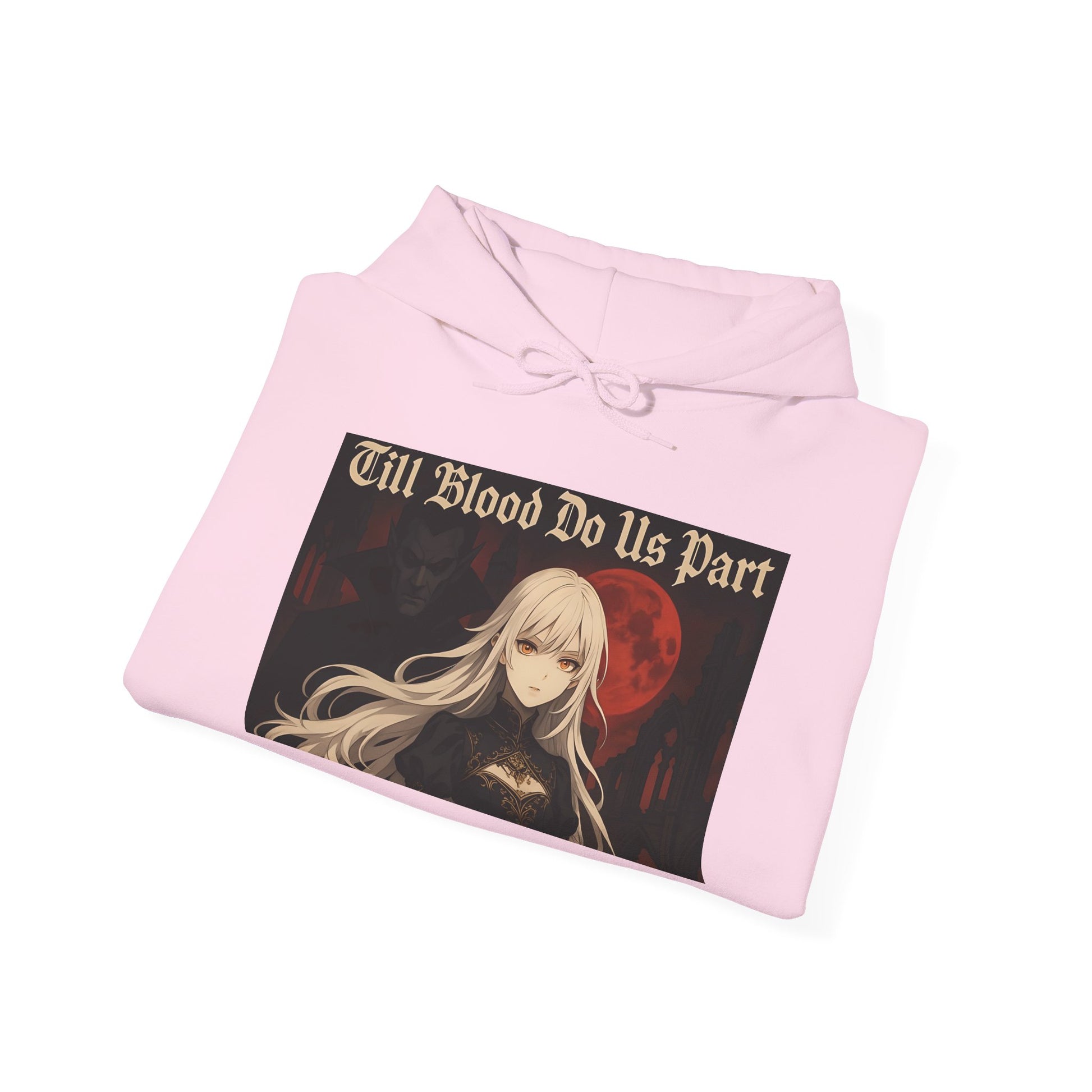 Vampyro Crimson Till Blood Do Us Part Gothic Romance Hooded Sweatshirt, Cozy Pullover, Perfect for Fall, Halloween, Alternative Fashion, Unique Gift for Fans, Graphic Sweatshirt
