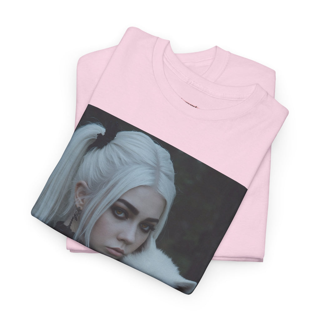 Limited Edition Autographed Vampyro Crimson Ethereal I am The Shadow the Light Fears Art Tee, Unisex Heavy Cotton Tee with Portrait Design, Ideal for Art Lovers, Casual Wear, Gifts for Occasions, Fashion Statement