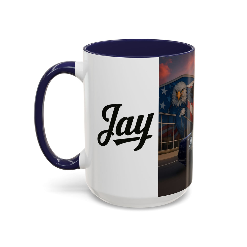 Jays Patriotic Truck Coffee Mug – Eagle & American Flag Accent Mug