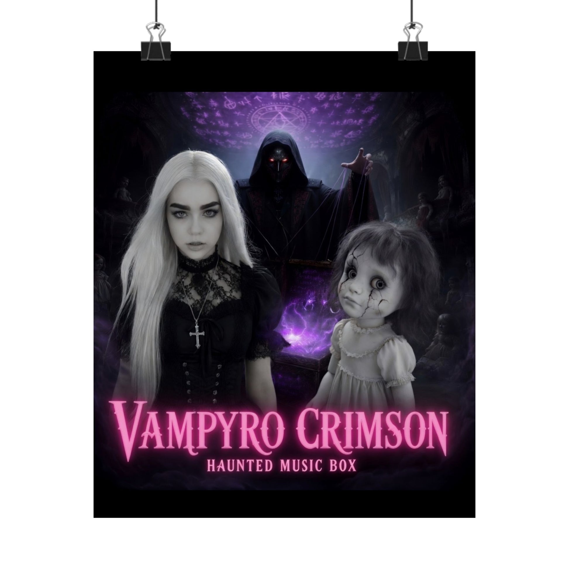 Vampyro Crimson Haunted Music Box Matte Poster