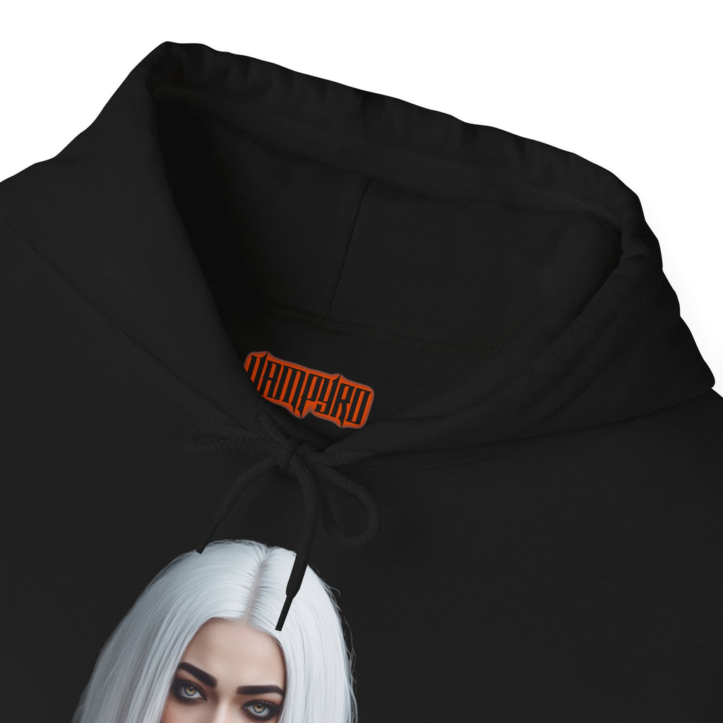 Vampyro Crimson Digitally Autographed Portrait Graphic Hoodie —  "Your heartbeat is a confession and I hear every lie." Vampyro Crimson