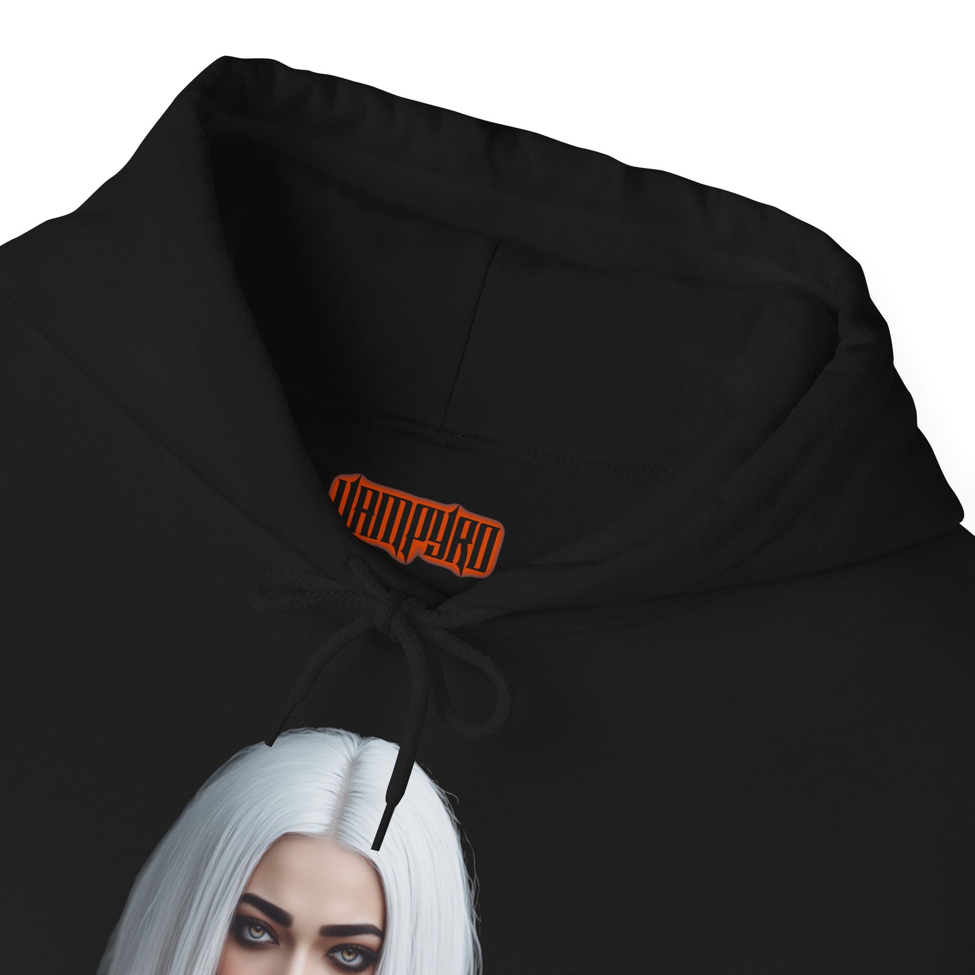 Vampyro Crimson Digitally Autographed Portrait Graphic Hoodie —  "Your heartbeat is a confession and I hear every lie." Vampyro Crimson