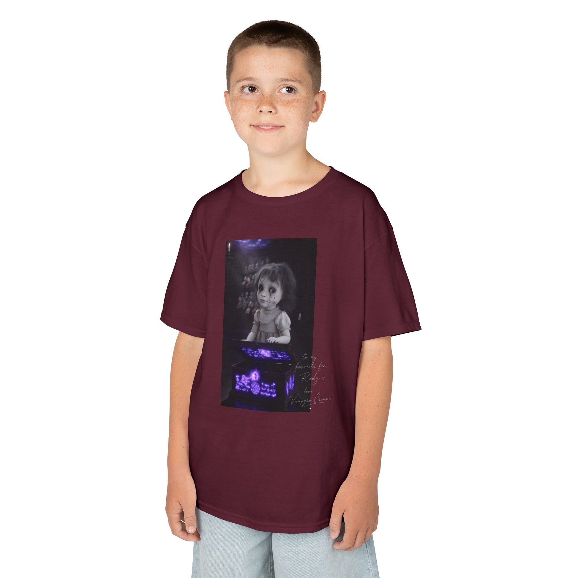 Vampyro Crimson – Haunted Music Box Kids Gothic Horror T-Shirt