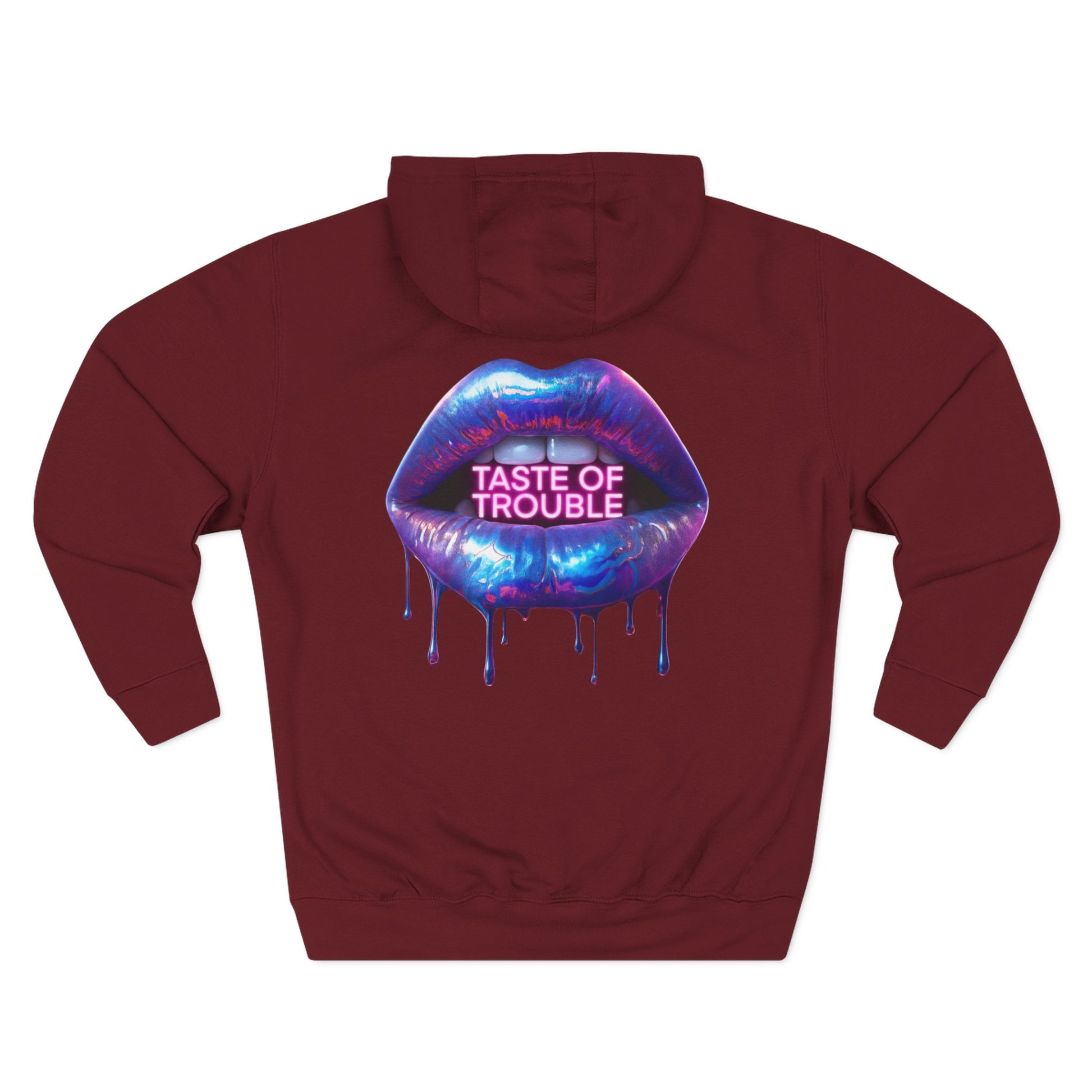 Taste of Trouble Hoodie - Trendy Three-Panel Fleece Pullover, Stylish Gift for Fashion Lovers, Cozy Casual Wear
