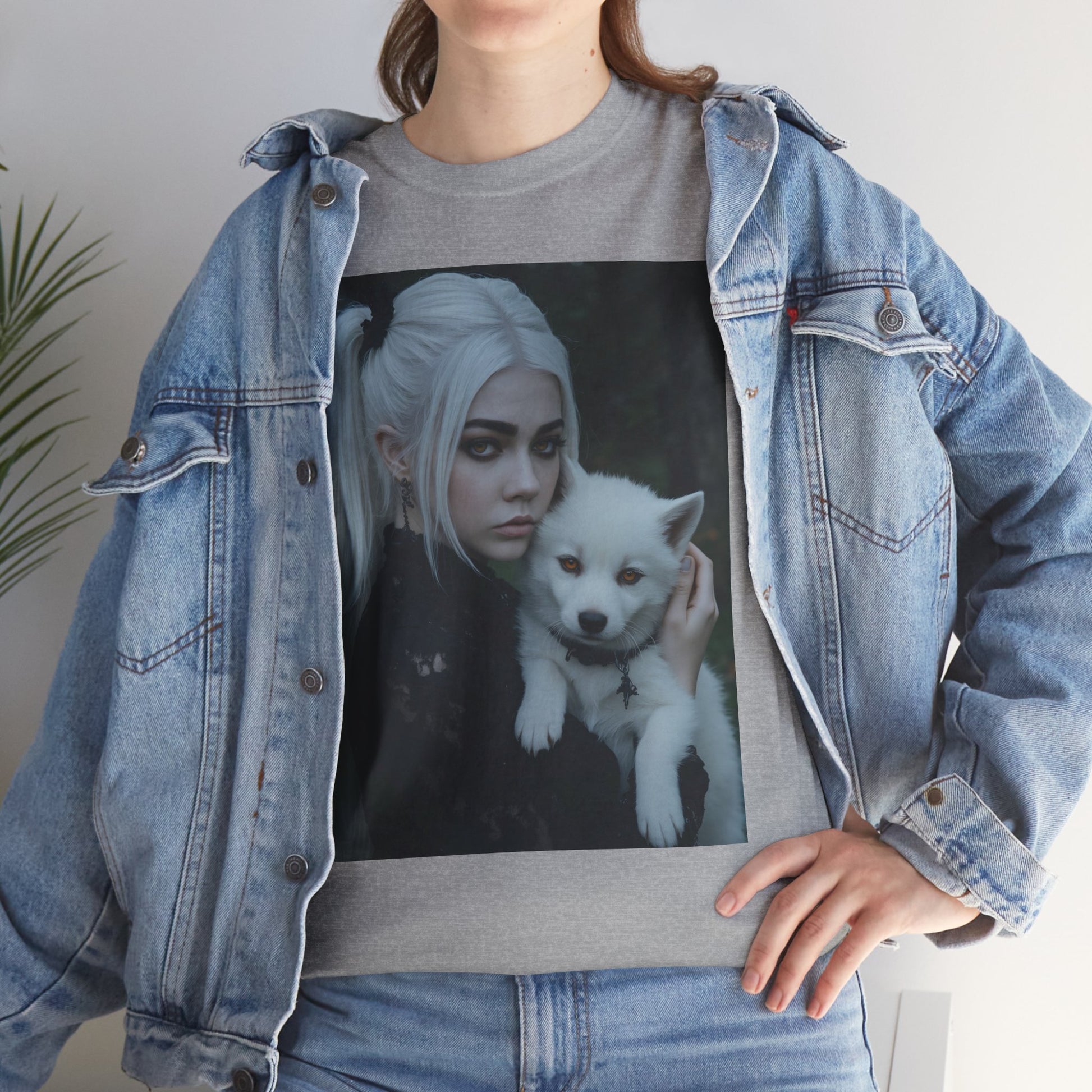 Limited Edition Autographed Vampyro Crimson Ethereal I am The Shadow the Light Fears Art Tee, Unisex Heavy Cotton Tee with Portrait Design, Ideal for Art Lovers, Casual Wear, Gifts for Occasions, Fashion Statement