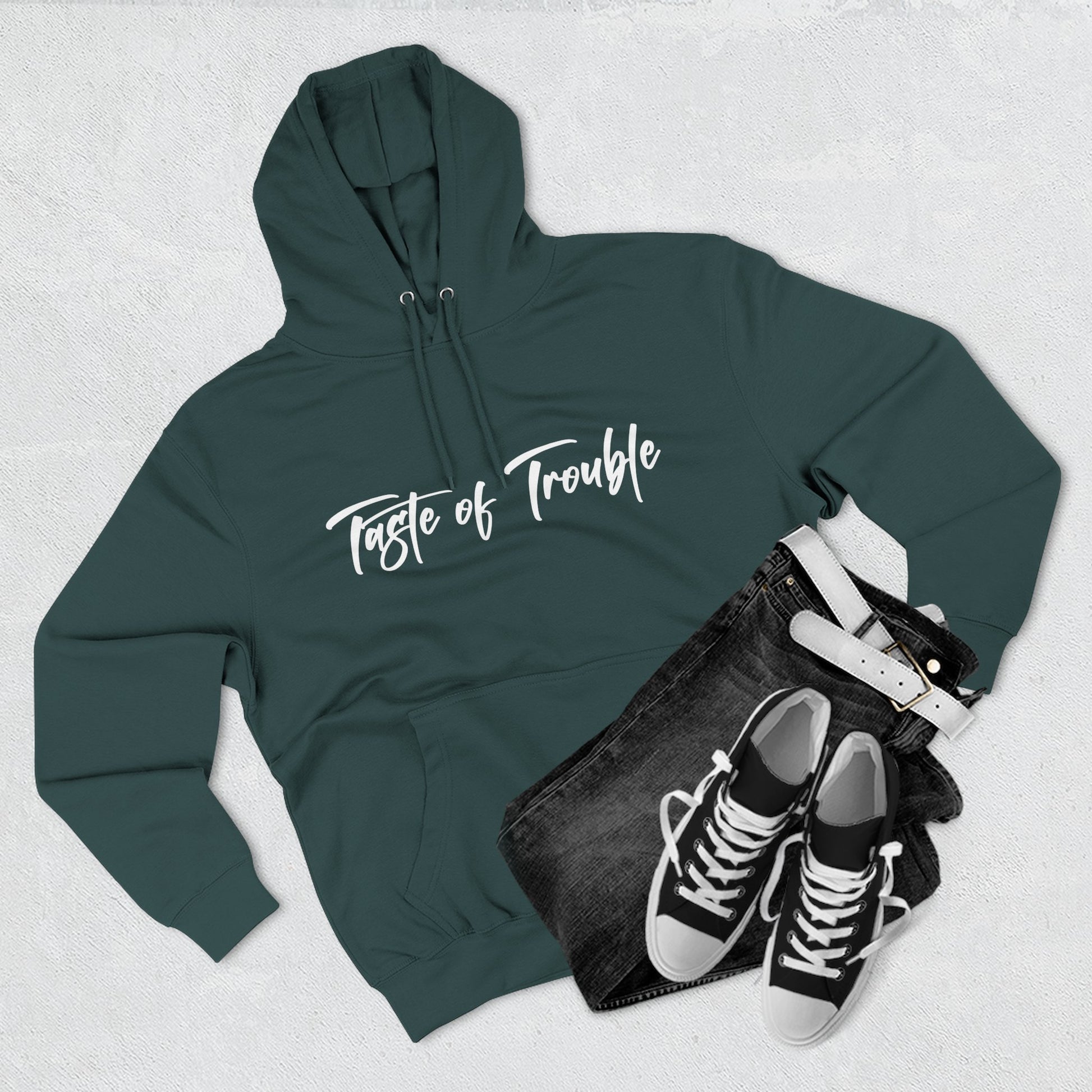 Taste of Trouble Fleece Pullover, Cozy Gift for Women, Casual Wear, Motivational Apparel, Holiday Gift