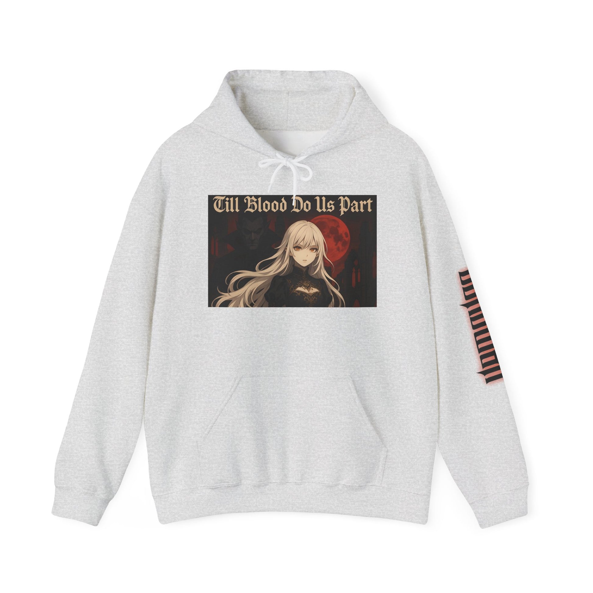 Vampyro Crimson Till Blood Do Us Part Gothic Romance Hooded Sweatshirt, Cozy Pullover, Perfect for Fall, Halloween, Alternative Fashion, Unique Gift for Fans, Graphic Sweatshirt