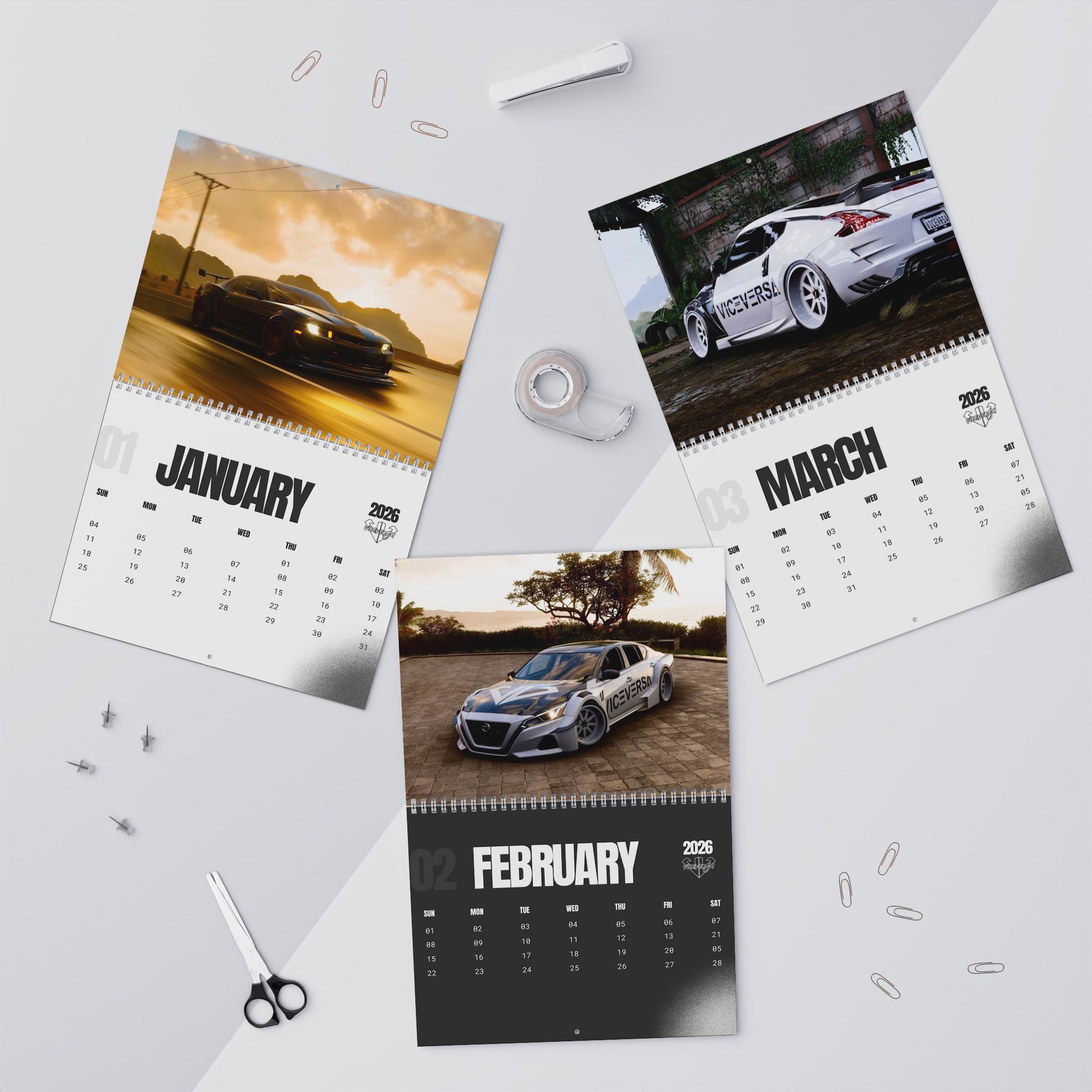 ViceVersa Garage Wall Calendar 2026 for Car Enthusiast