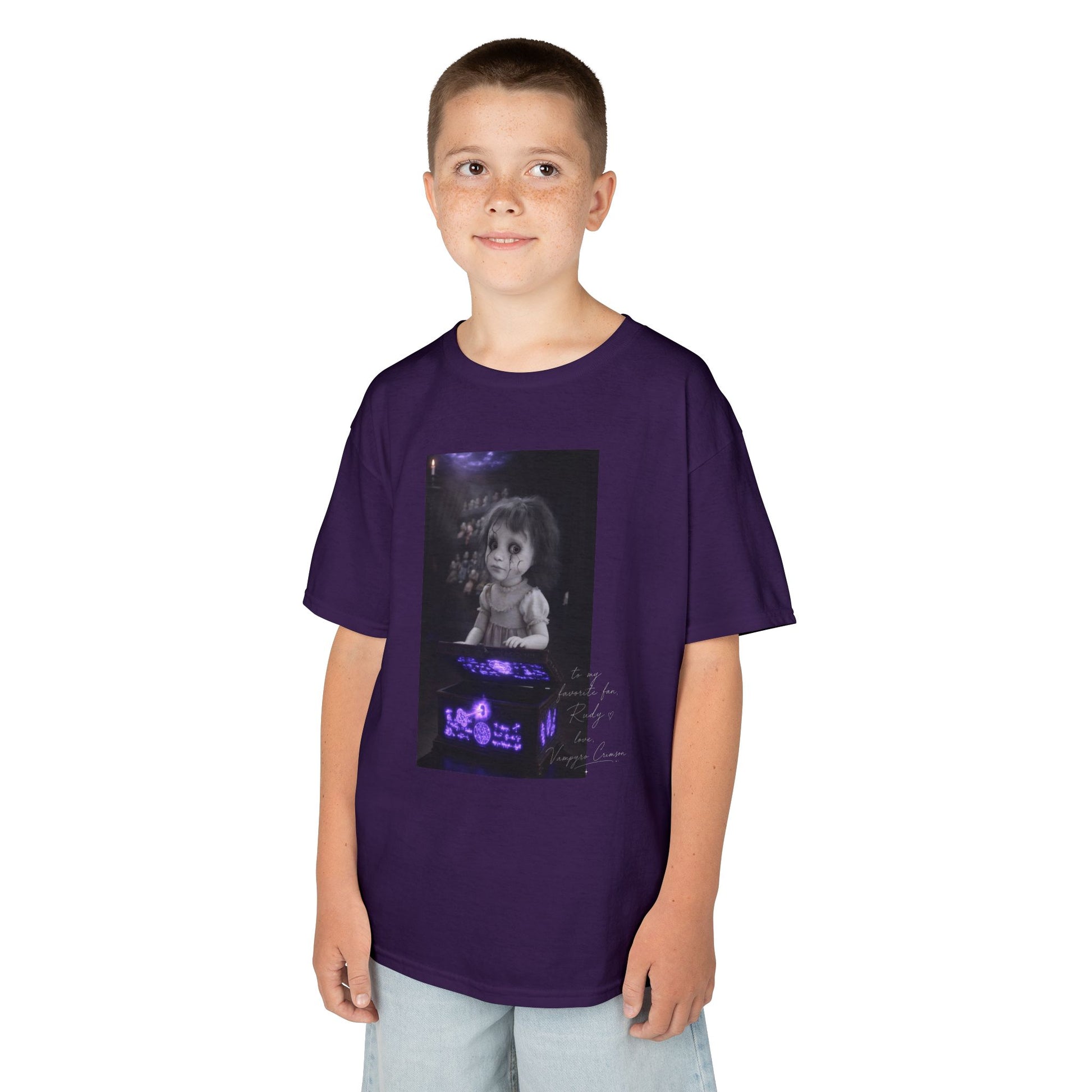 Vampyro Crimson – Haunted Music Box Kids Gothic Horror T-Shirt