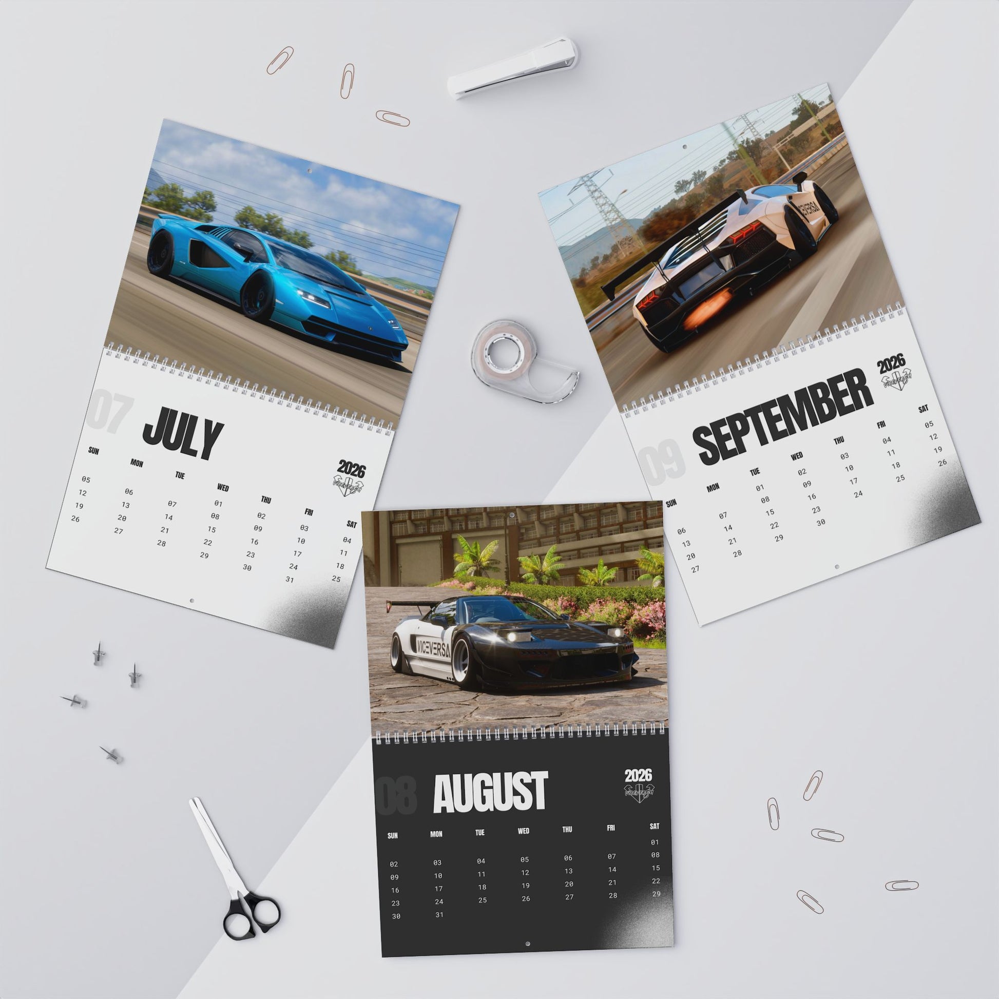 ViceVersa Garage Wall Calendar 2026 for Car Enthusiast