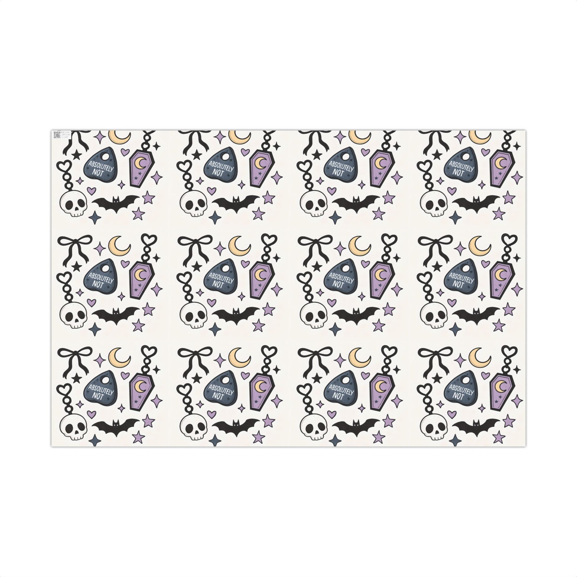 Vampyro Crimson Spooky Pastel Gothic Gift Wrap Paper — Skull, Ouija & Moon Wrapping Sheets
