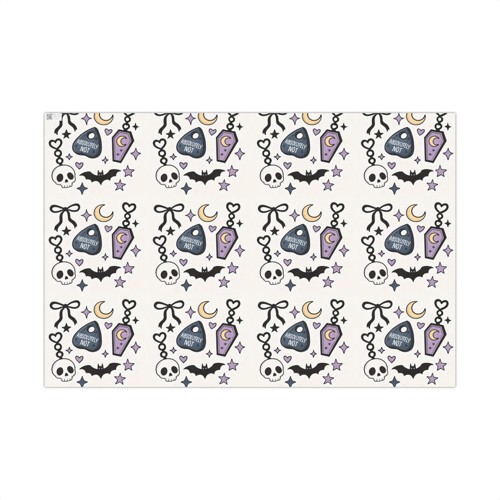 Vampyro Crimson Spooky Pastel Gothic Gift Wrap Paper — Skull, Ouija & Moon Wrapping Sheets