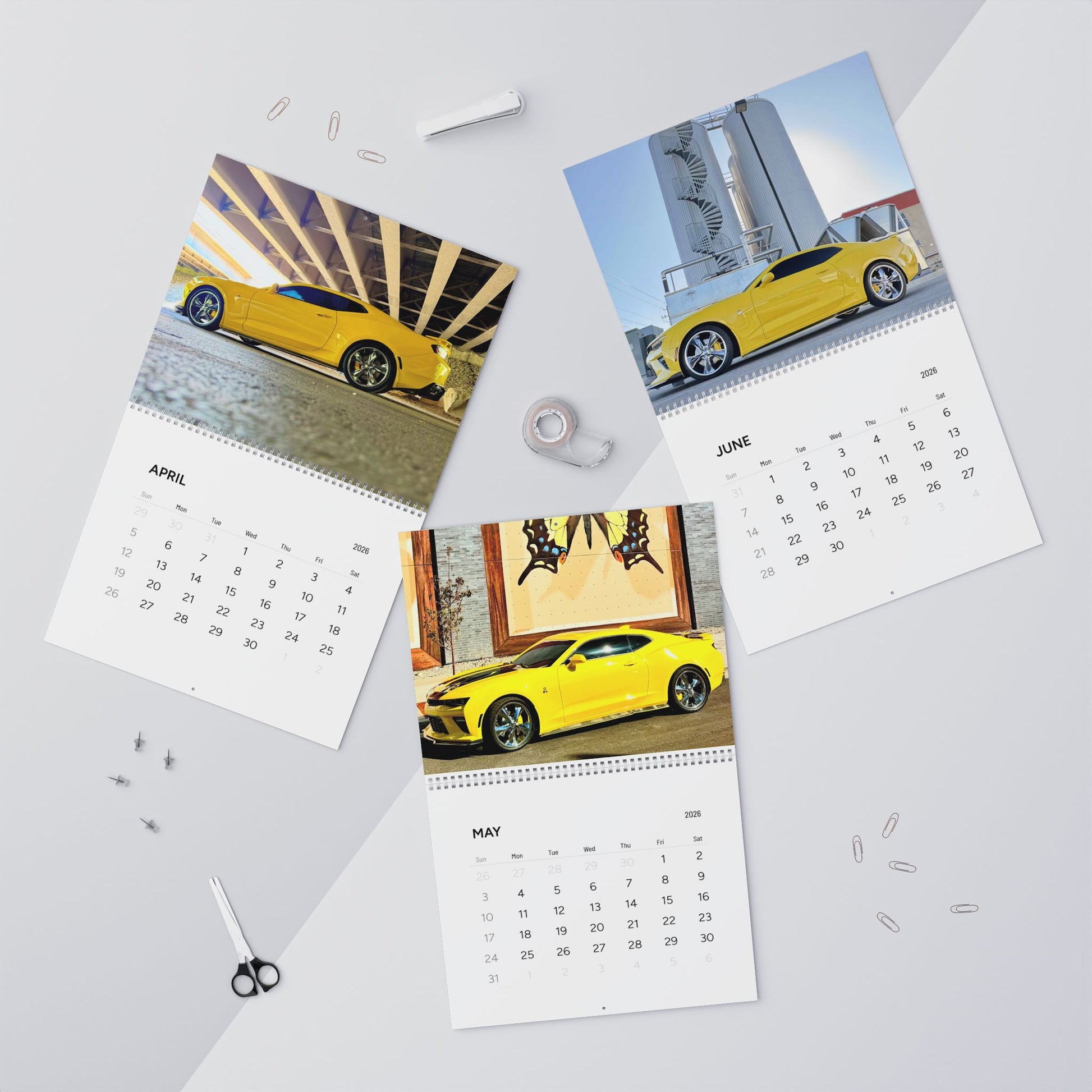 2026 Helios Wall Calendar — Monthly Scenic Helios Car Photos