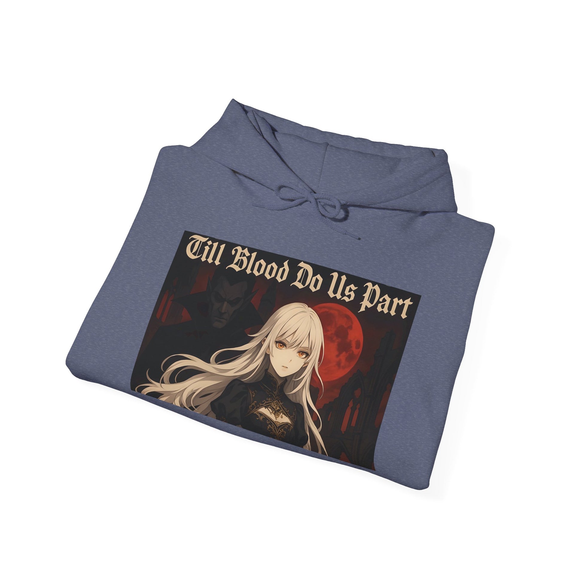 Vampyro Crimson Till Blood Do Us Part Gothic Romance Hooded Sweatshirt, Cozy Pullover, Perfect for Fall, Halloween, Alternative Fashion, Unique Gift for Fans, Graphic Sweatshirt