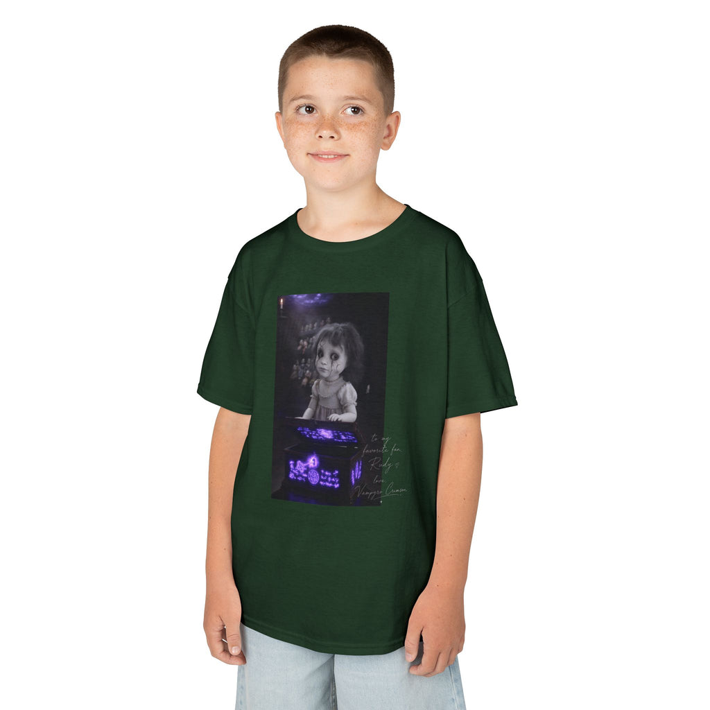 Vampyro Crimson – Haunted Music Box Kids Gothic Horror T-Shirt