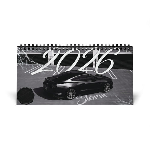 2026 Storm Car Desktop Calendar – Grid Monthly Planner