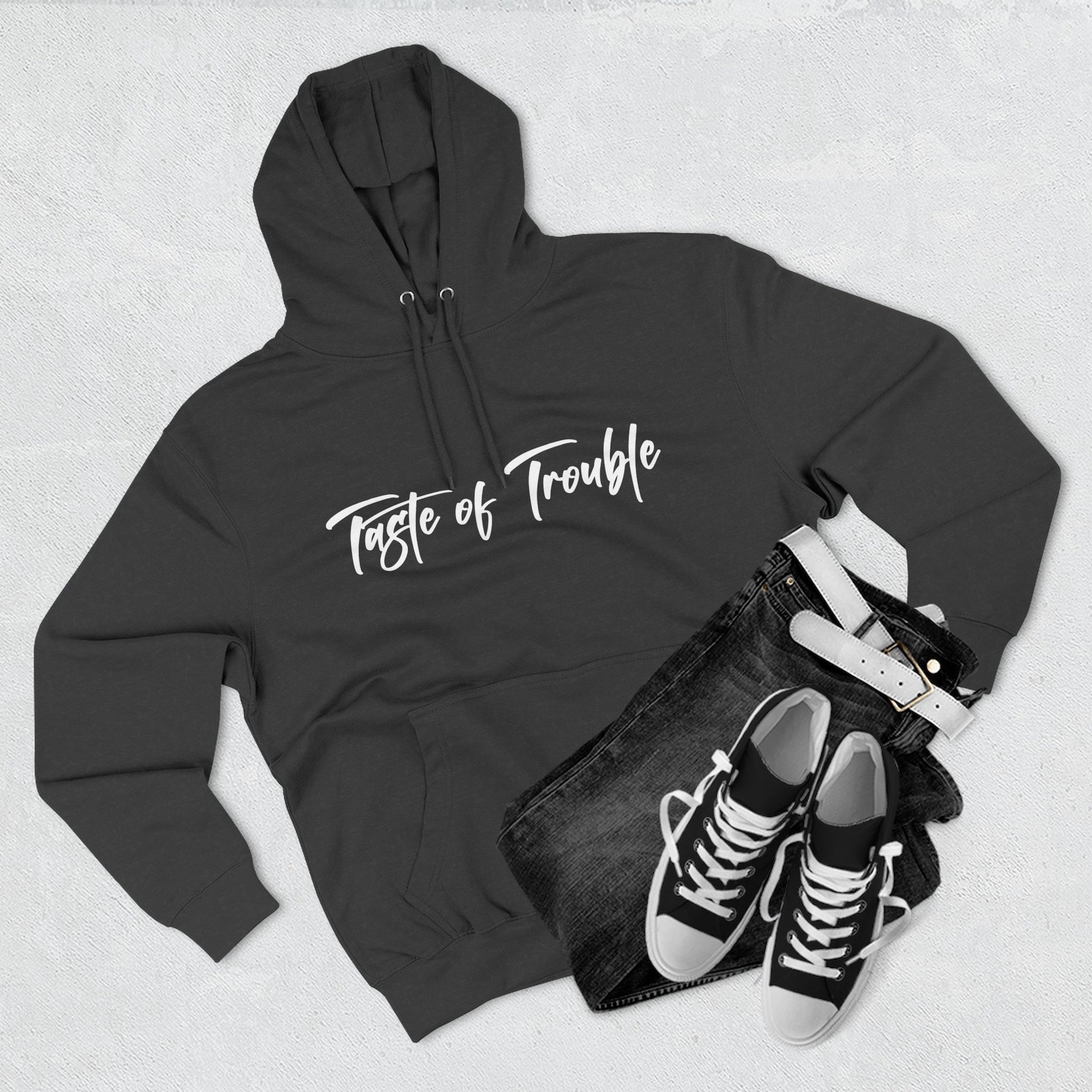Taste of Trouble Fleece Pullover, Cozy Gift for Women, Casual Wear, Motivational Apparel, Holiday Gift