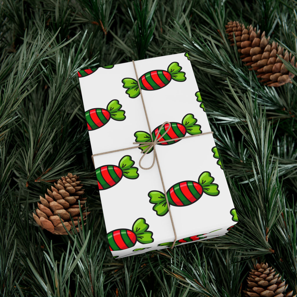 Vampyro Crimson Christmas Candy Pattern Gift Wrap Paper — Festive Holiday Wrapping Sheets