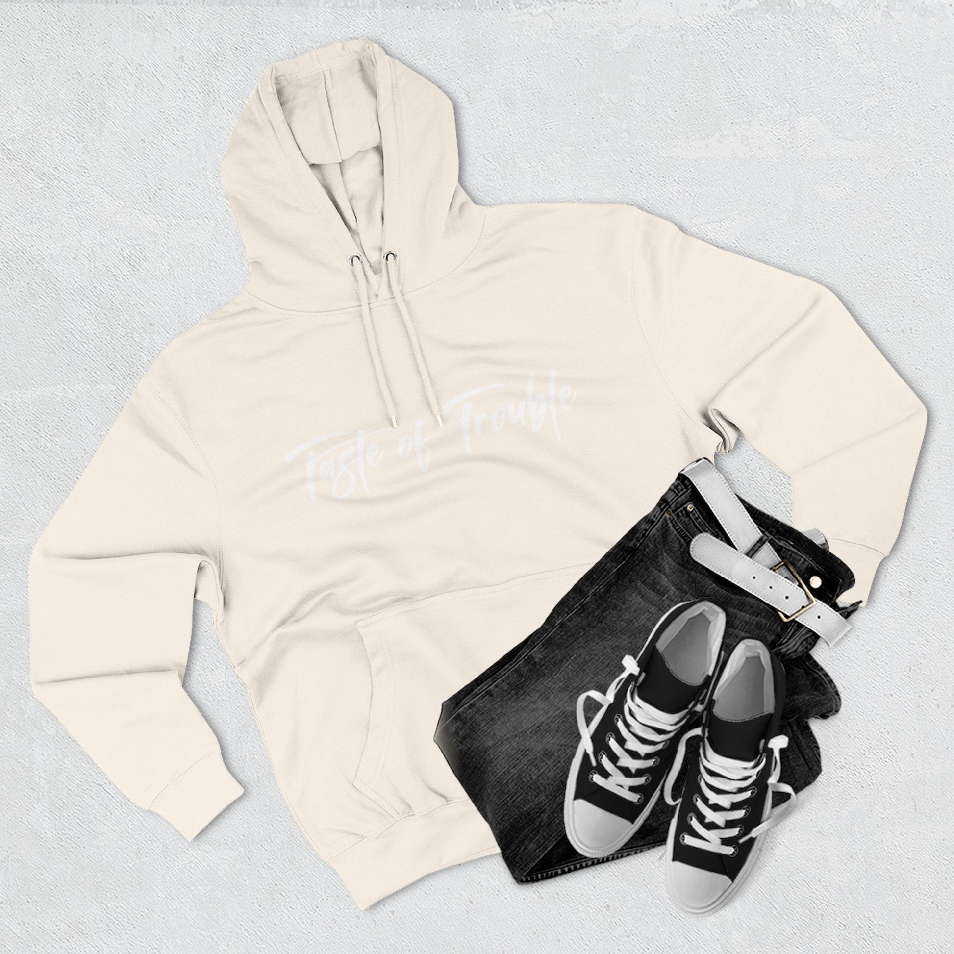 Taste of Trouble Fleece Pullover, Cozy Gift for Women, Casual Wear, Motivational Apparel, Holiday Gift